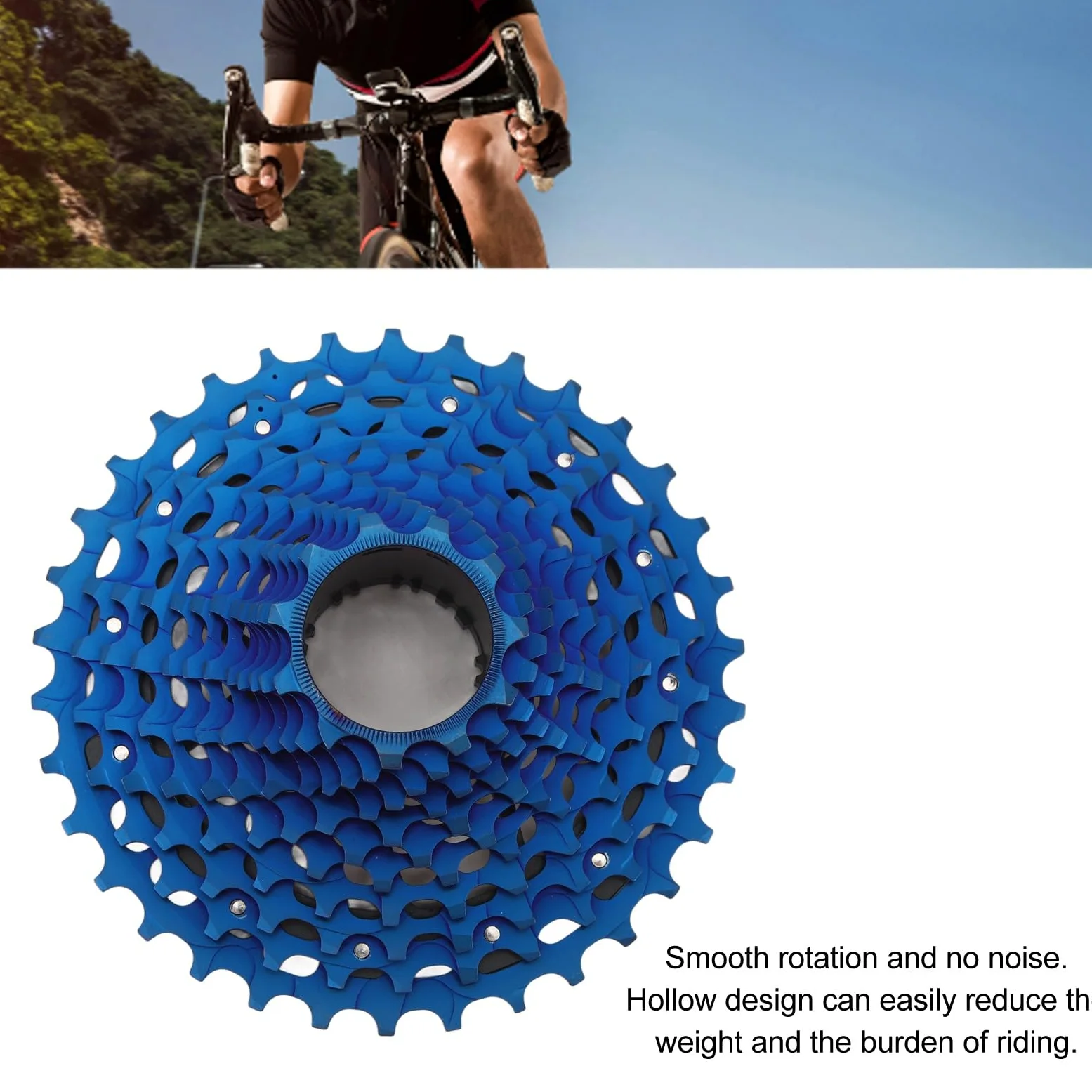 Cosiki Casete de 12 Velocidades, Casete de Bicicleta de Diseño Hueco de Acero de Alta Resistencia Silencioso para Reemplazo