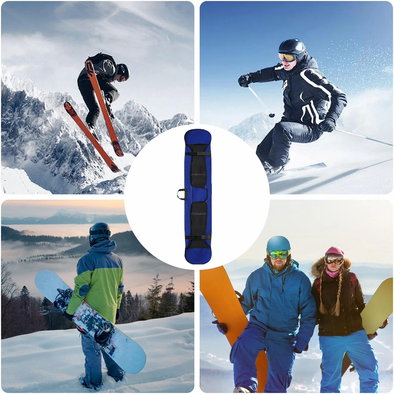 Bolsa de viaje de snowboard: bolso de tabla de surf de buceo elástico impermeable, almacenamiento protector de tablas portátiles, suministros suaves de surf para snowboard, botas, ropa y equipo, ideal