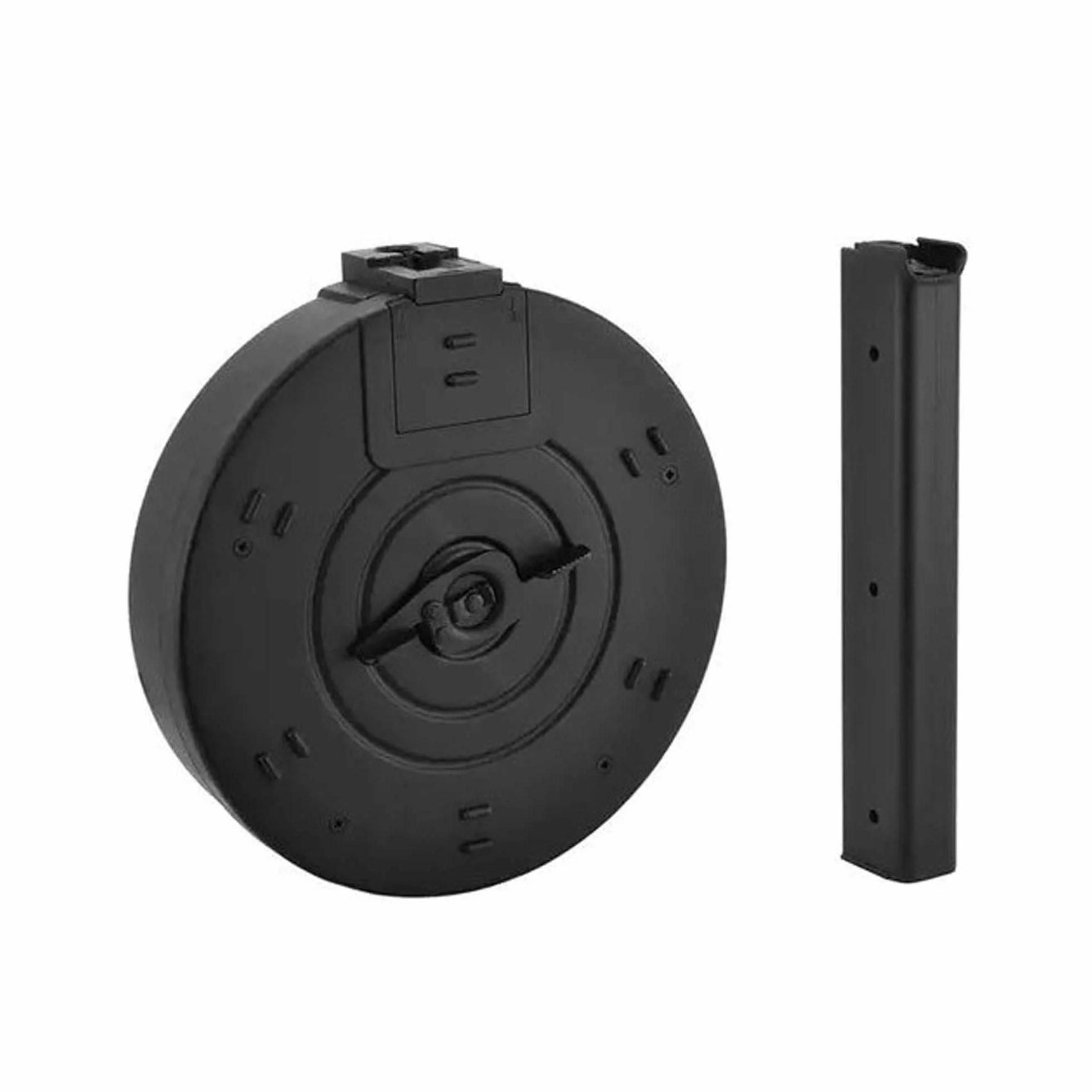 Embalaje Rifle de Airsoft Modelo D98 Estilo Chicago/Modelo eléctrico/Colores: Negro y Madera/Materiales: plástico de Alta Resistencia/Potencia 0,5 Julios/Se suministra con Accesorios