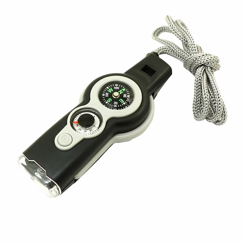Juego de 10 silbatos de emergencia 7 en 1 con cordón, silbatos ligeros, lupa multifunción, herramientas de supervivencia de seguridad, montañismo