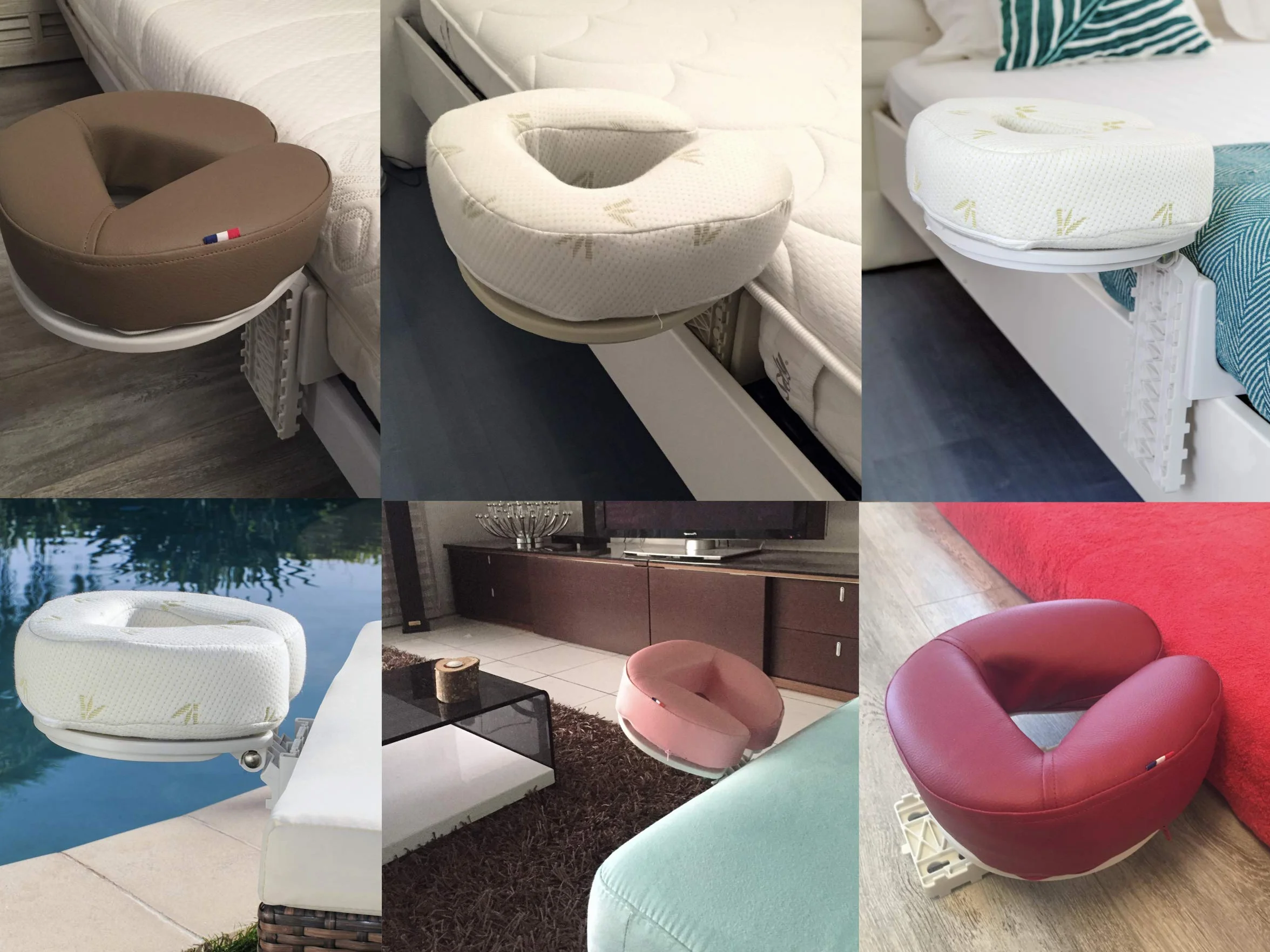 Reposacabezas de Masaje Ergonómico, Regulable en Altura e Inclinación, Cojín con Memoria de 8 cm, Plegable