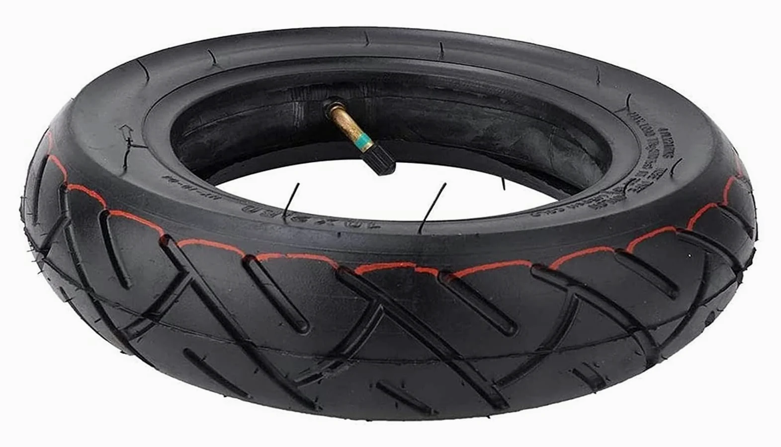 Neumáticos para vehículos eléctricos, neumáticos inflables para scooter, juego de cámara interior y exterior de caucho macizo de 10 pulgadas, neumáticos de repuesto livianos para scooter - Neumáticos