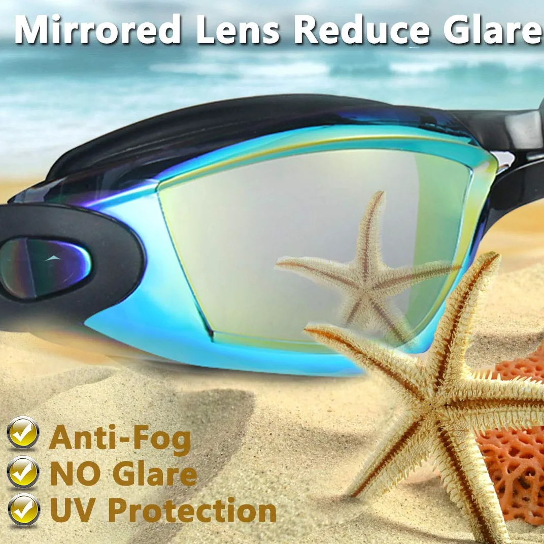 EverSport anteojos de natación, paquete de 2 gafas de natación, gafas de natación, sin fugas, antiniebla, protección UV para adultos, hombres, mujeres, jóvenes, niños, a prueba de roturas,