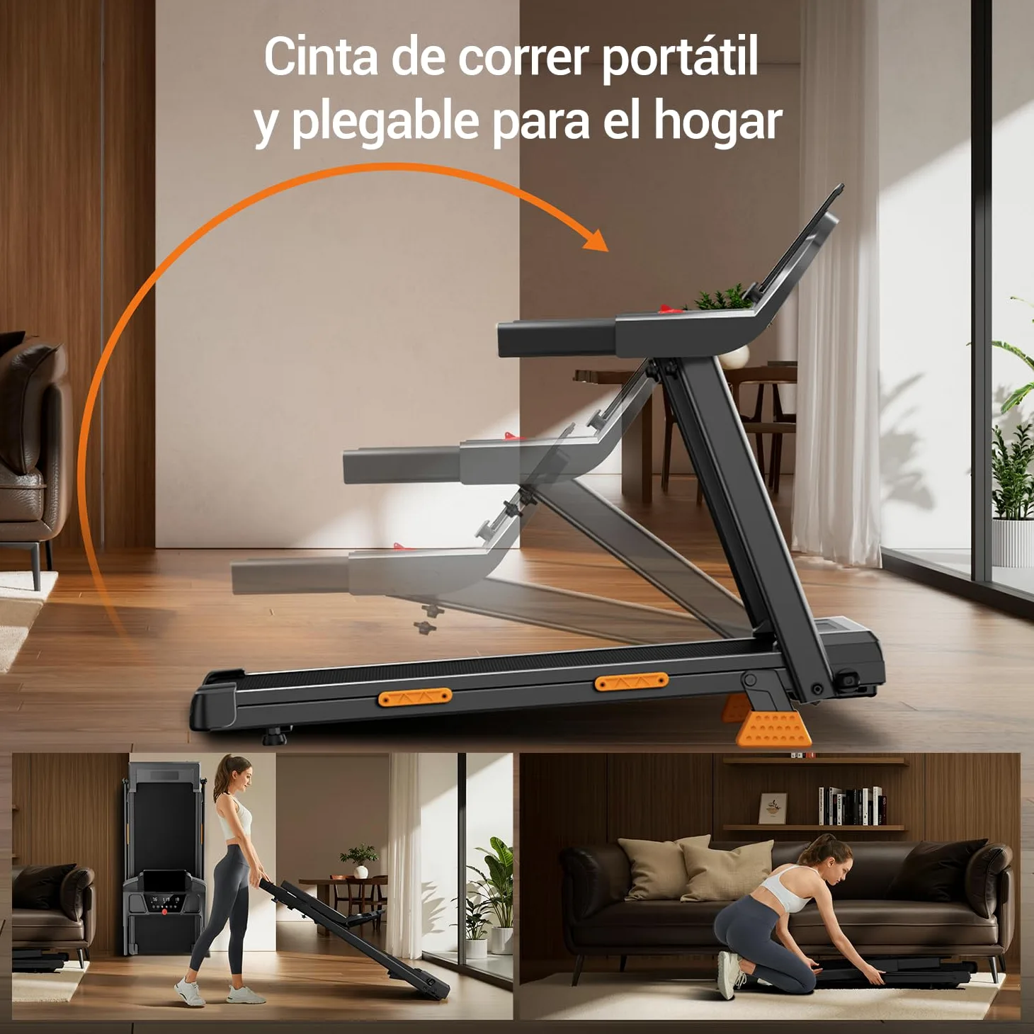 CURSOR Cinta de Correr Plegable con Inclinación, Cinta de Andar Plegable,Caminadora Electrica para Casa Equipado con un Motor de 3,0 CV y Pantalla LED,Máximo 136KG