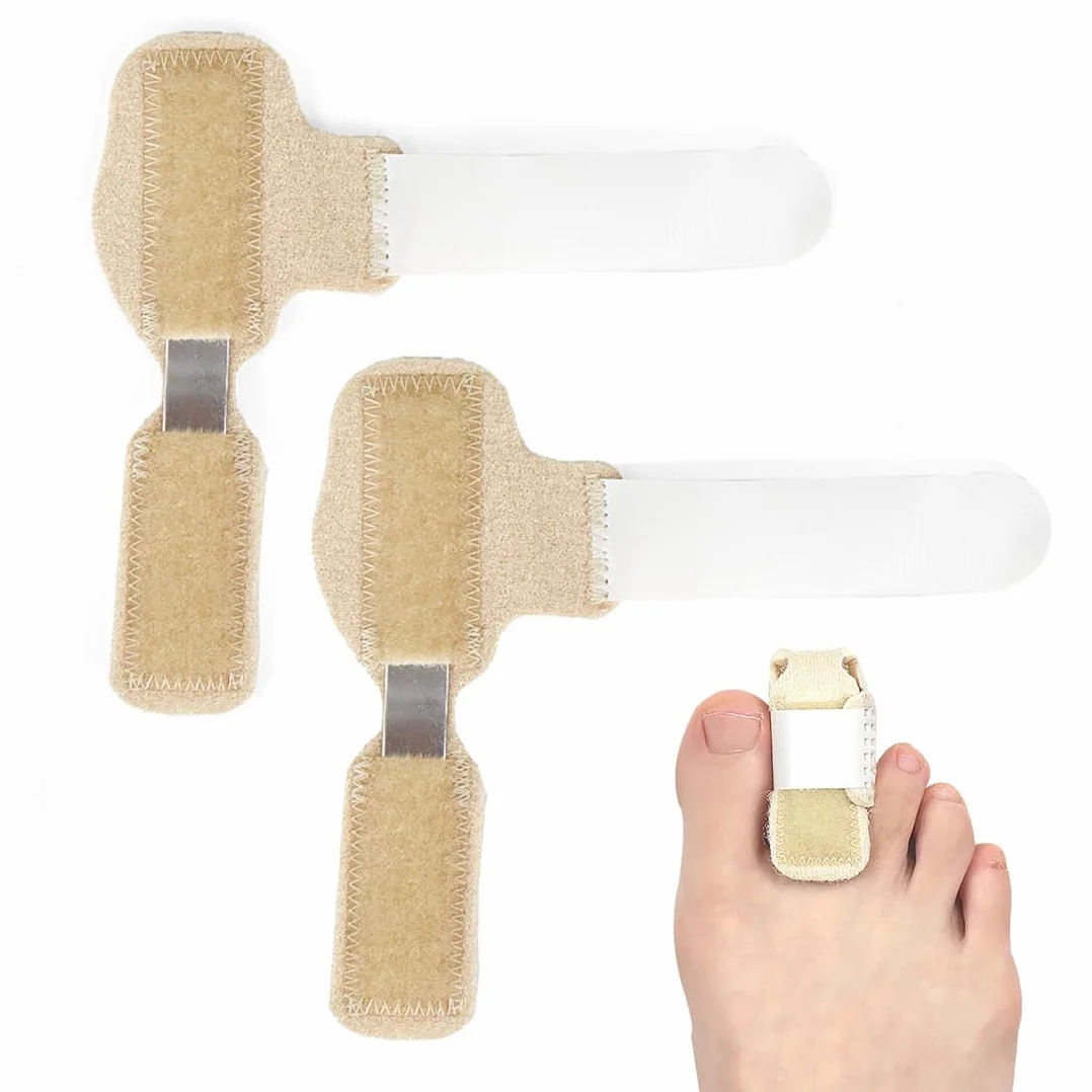 Férula para Dedo en Martillo, Corrector Dedos del Pie, Soporte de Puntera Ajustable en Forma de U, Beige