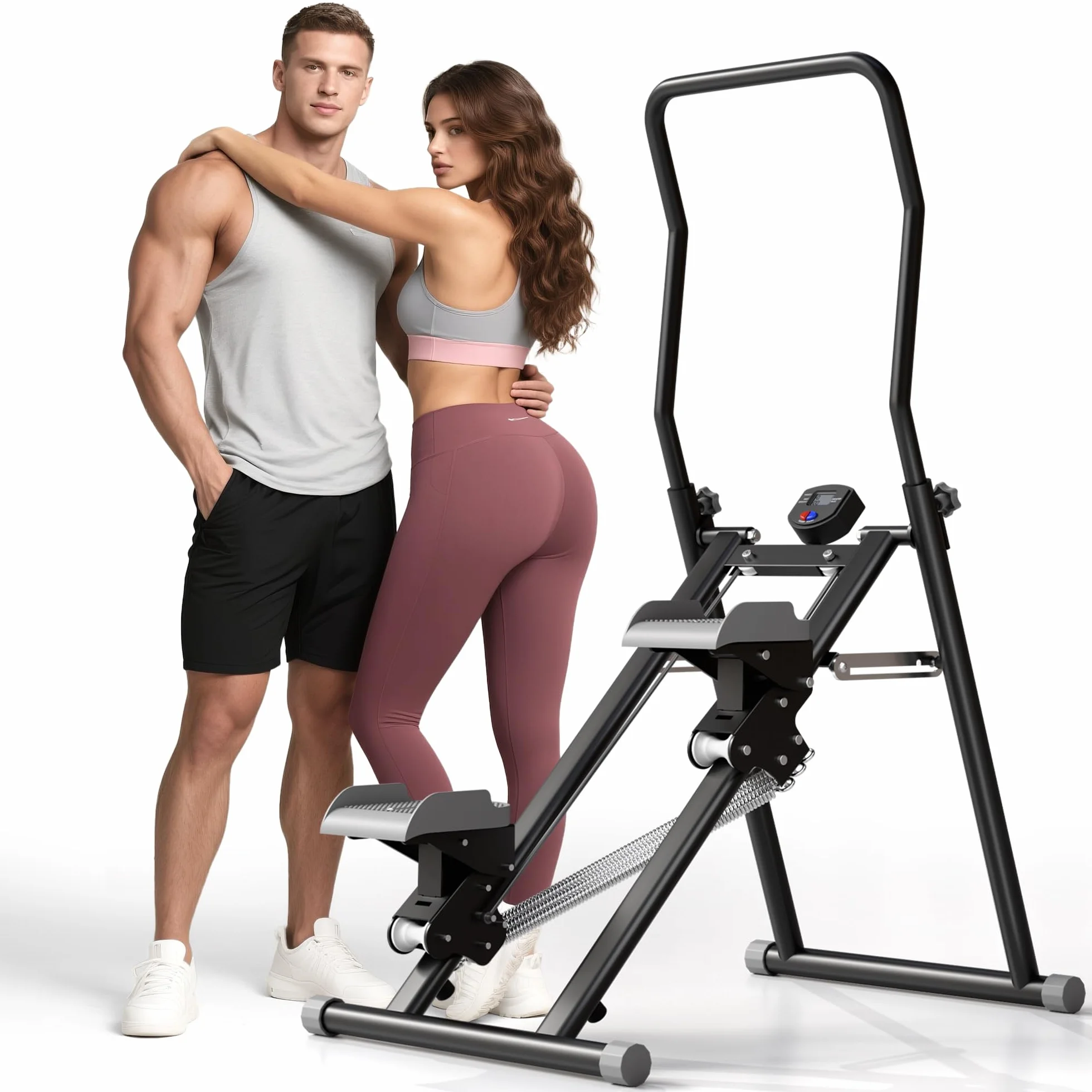 MOMODA Escalera escaladora Vertical Plegable Ajustable para Gimnasio en casa, Entrenamiento de Cuerpo Completo