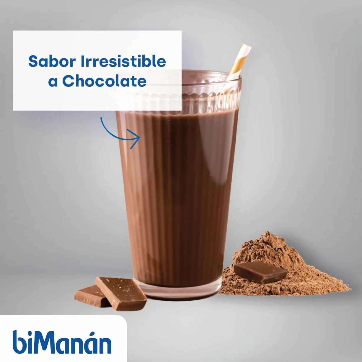 BIMANÁN Batido de Proteína Chocolate 52% Proteína 360g 12 Raciones