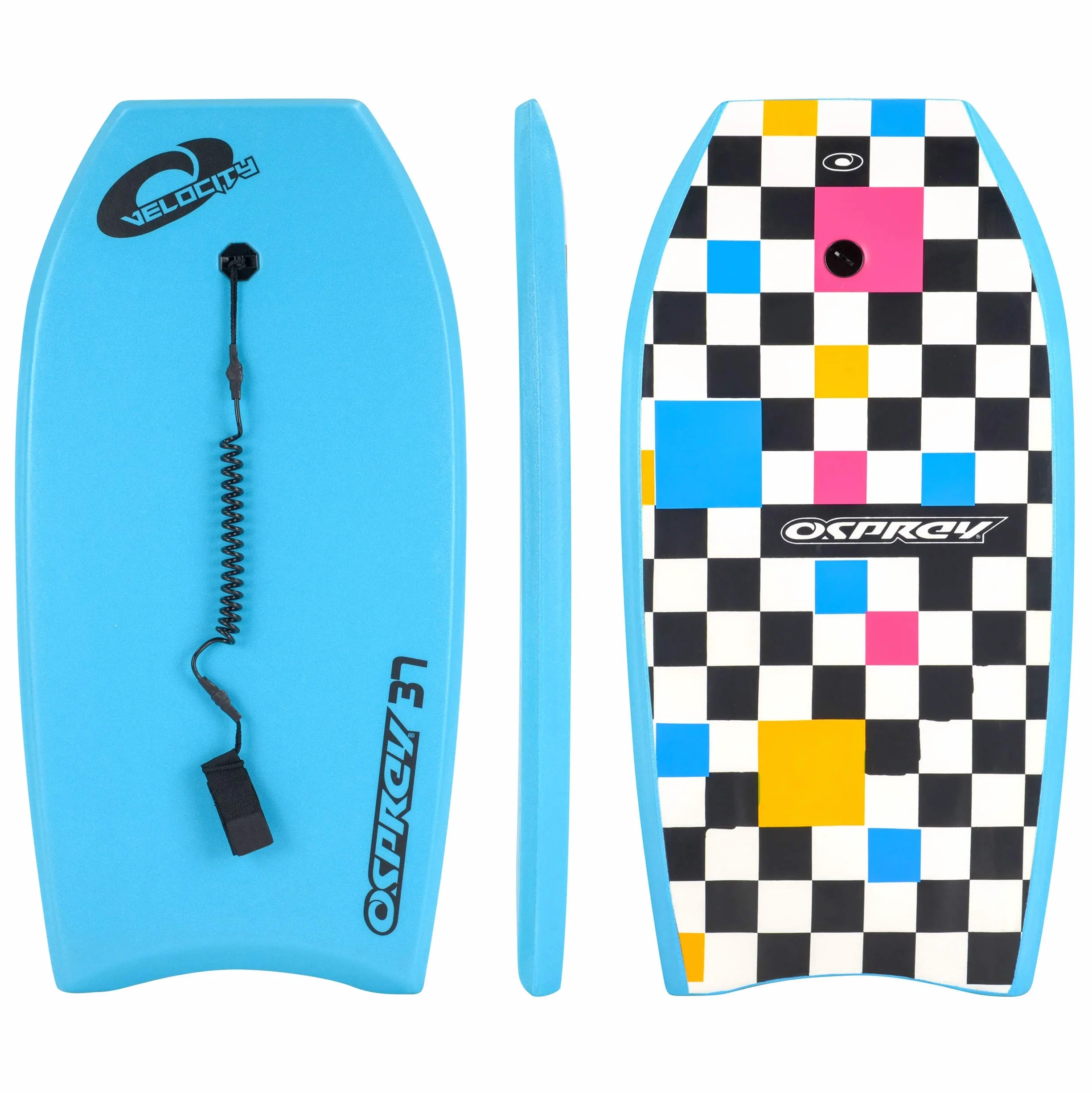 Osprey Bodyboard con Correa, HDPE Slick and Crescent Tail, Tabla de Boogie XPE para Adultos y niños