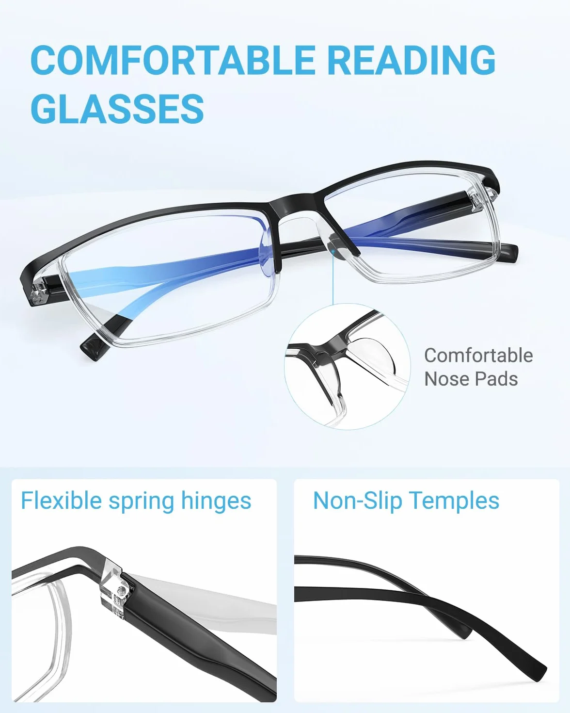 LUFF Gafas de lectura ultraligeras portátiles