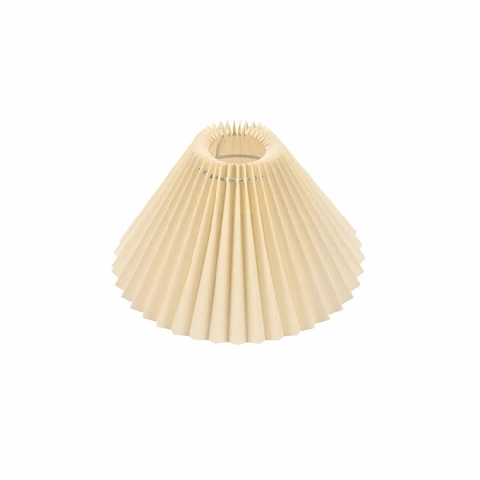Cubierta protectora de lona plisada vintage para lámparas de mesa y techo E27 (beige)