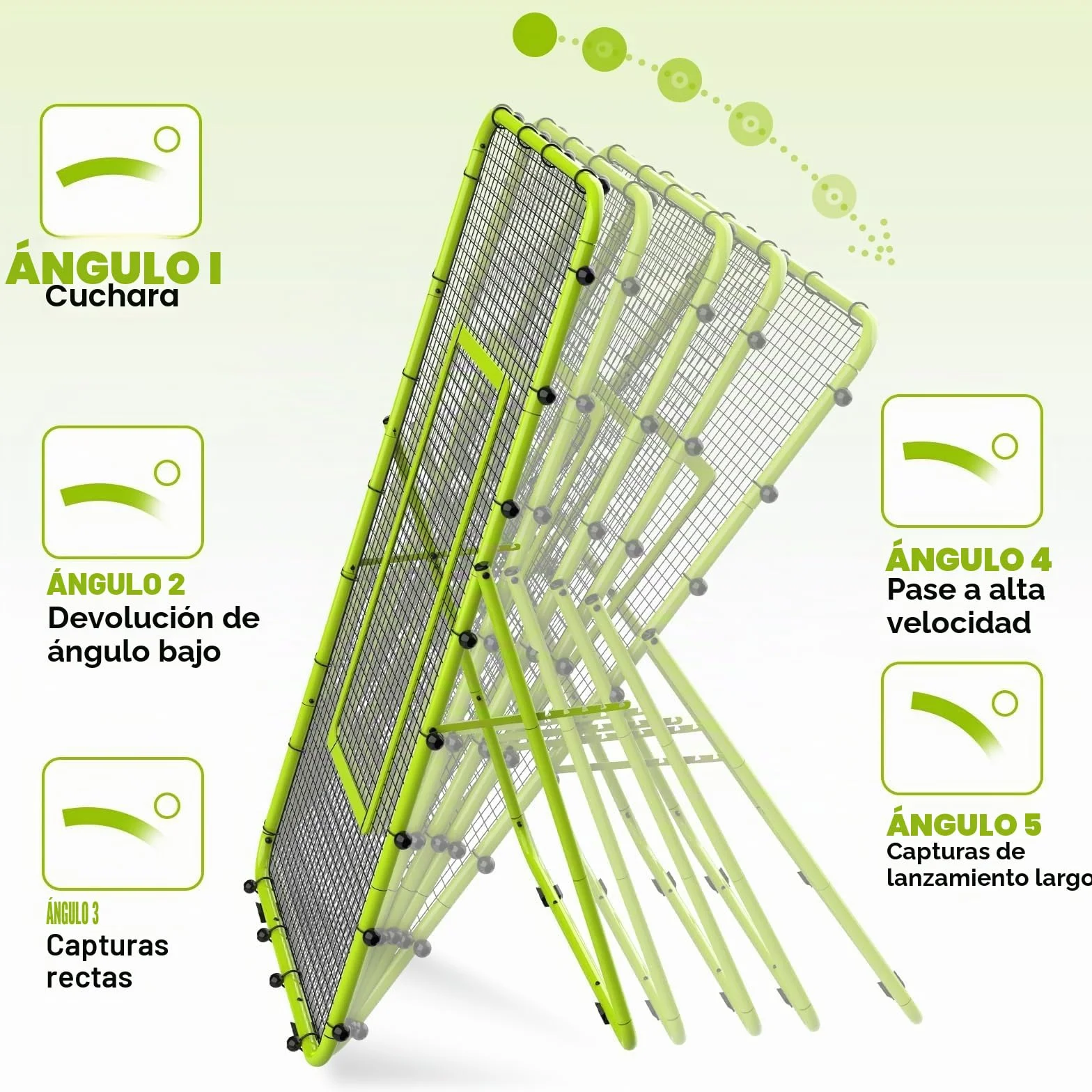 LIANTRAL Red de Voleibol Ajustable de 5 Ángulos, Fútbol Béisbol Rebounder Net, Equipo de Entrenamiento con Zona de Golpe