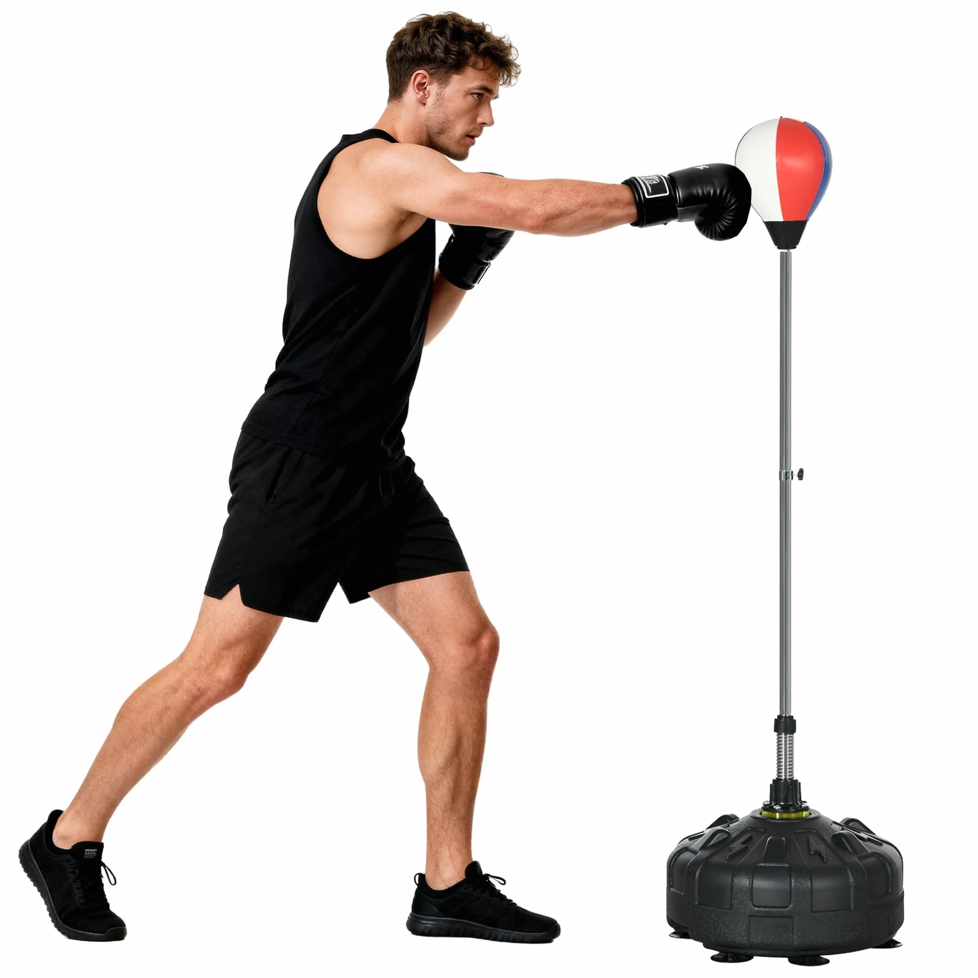 SPORTNOW Saco de Boxeo Ajustable 147-165 cm Negro