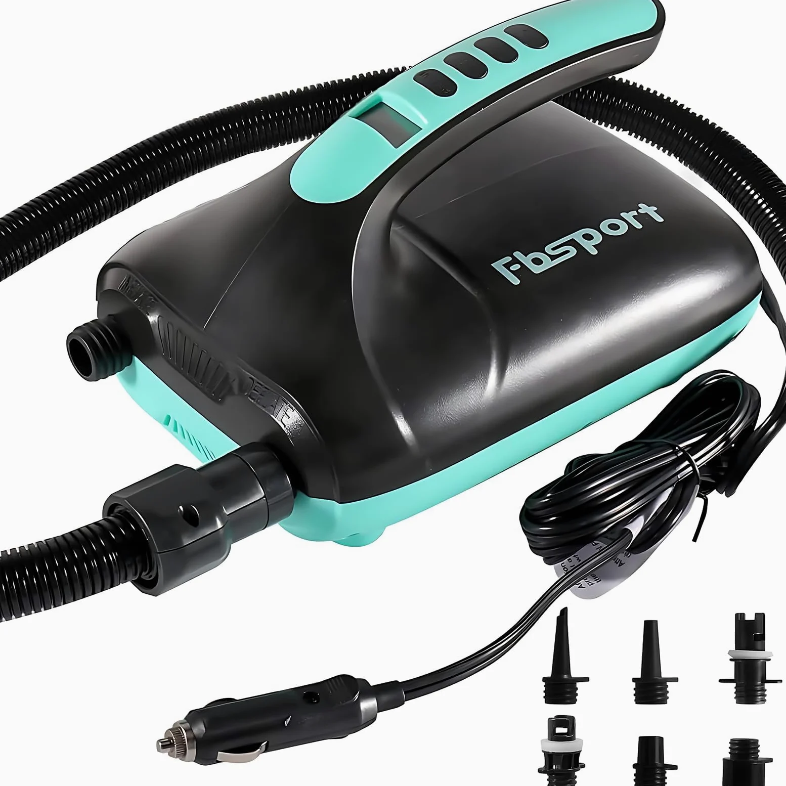 Inflador Electrico Paddle Surf, Bomba de Aire Eléctrica Portatil 20PSI, 12V DC Hinchador con Función de Apagado Automático y LCD, Inflado y Desinflado 2 en 1, para Kayak Colchón de Aire Tienda y Barco