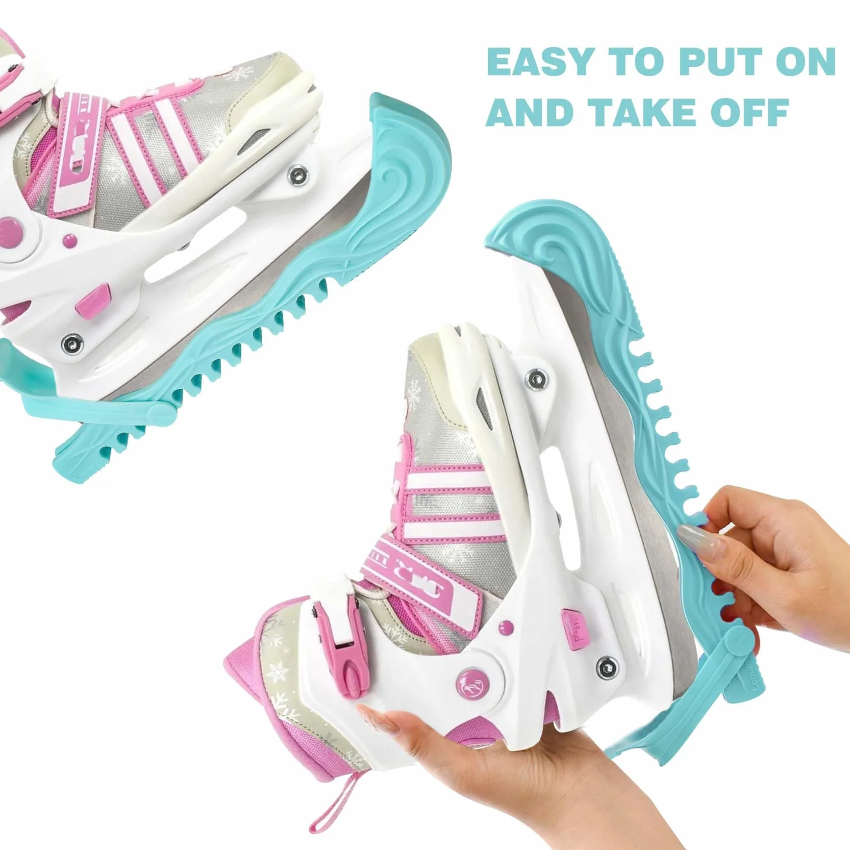 Lnrkai Protectores de Patinaje sobre Hielo, Cubiertas de Cuchillas de Patinaje sobre Hielo, Protectores de Patines Ajustables para Patinaje sobre Hielo, Accesorios para Patines artísticos