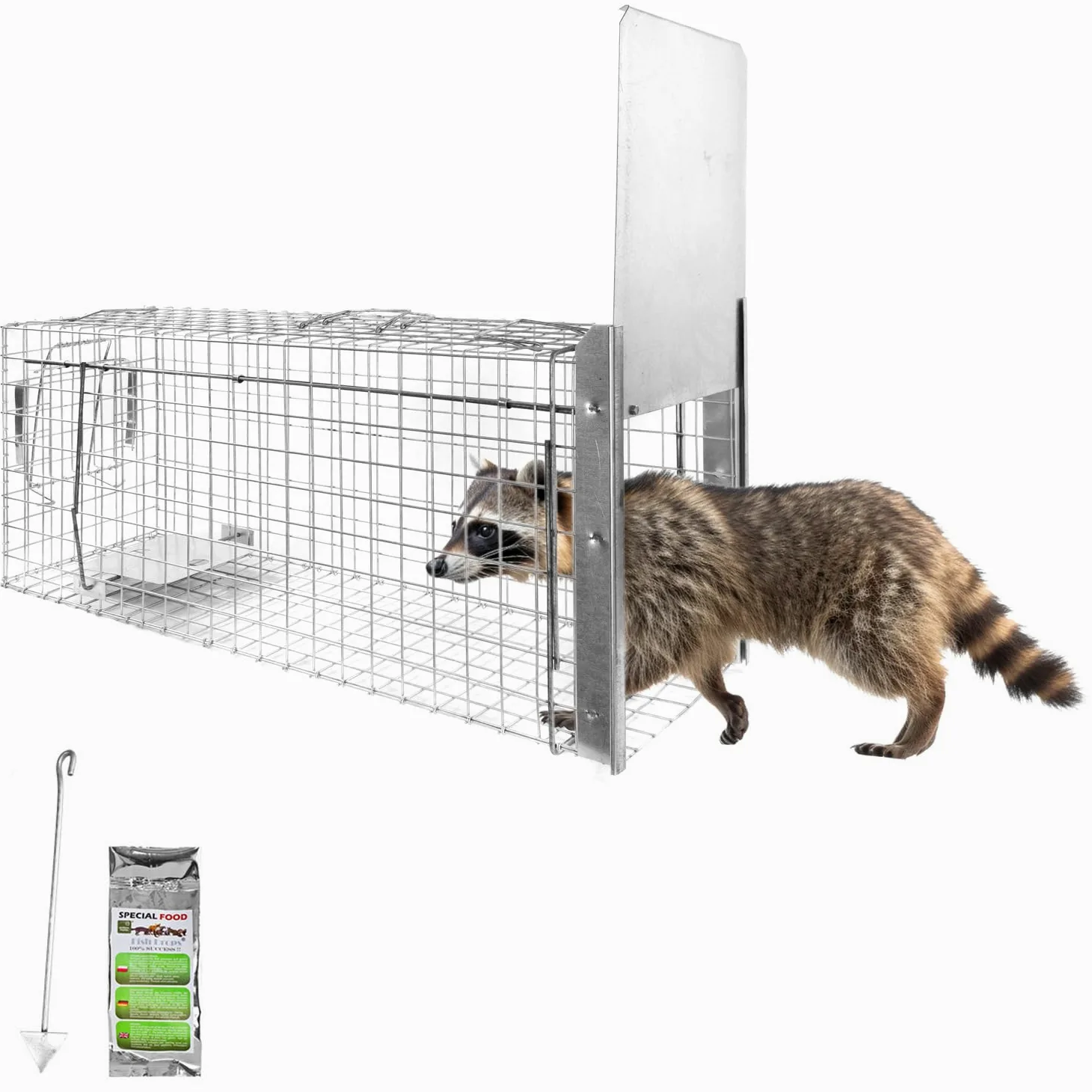 Petigi Animales Humane Trampa Jaula Captura Gato Zorro Castor Mapache 105 x 34 x 42 cm