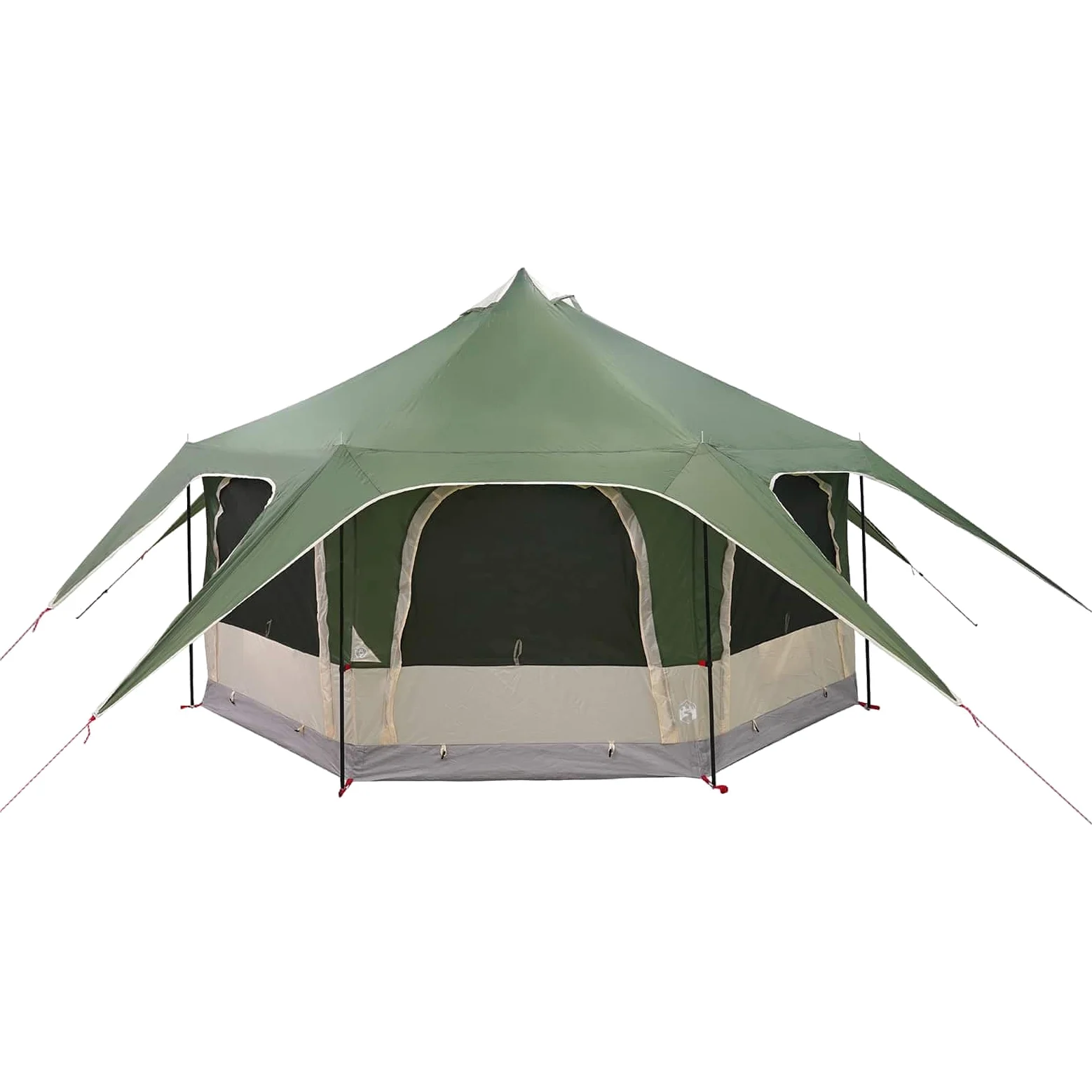 Tienda de campaña familiar verde 10 personas 185T poliéster
