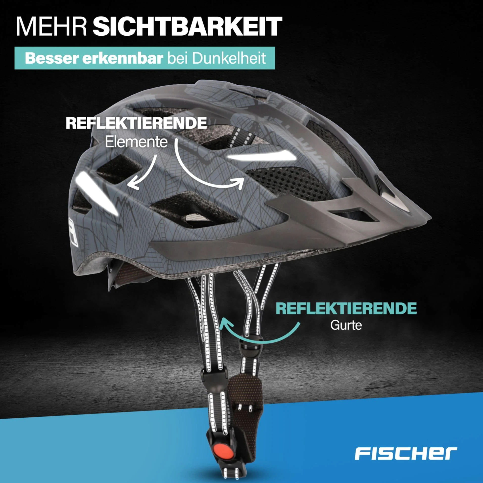 Fischer Urban Plus - Casco de ciclismo con luz trasera LED integrada para hombre y mujer