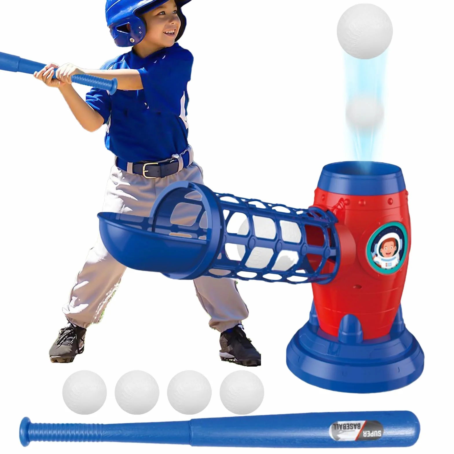 Máquinas de lanzamiento para el béisbol juvenil - Toy Baseball Set con pelotas | Juego de deportes al aire libre para niños y niñas, entrenador automático de máquina de bolas para niños de 3 a 8 años,