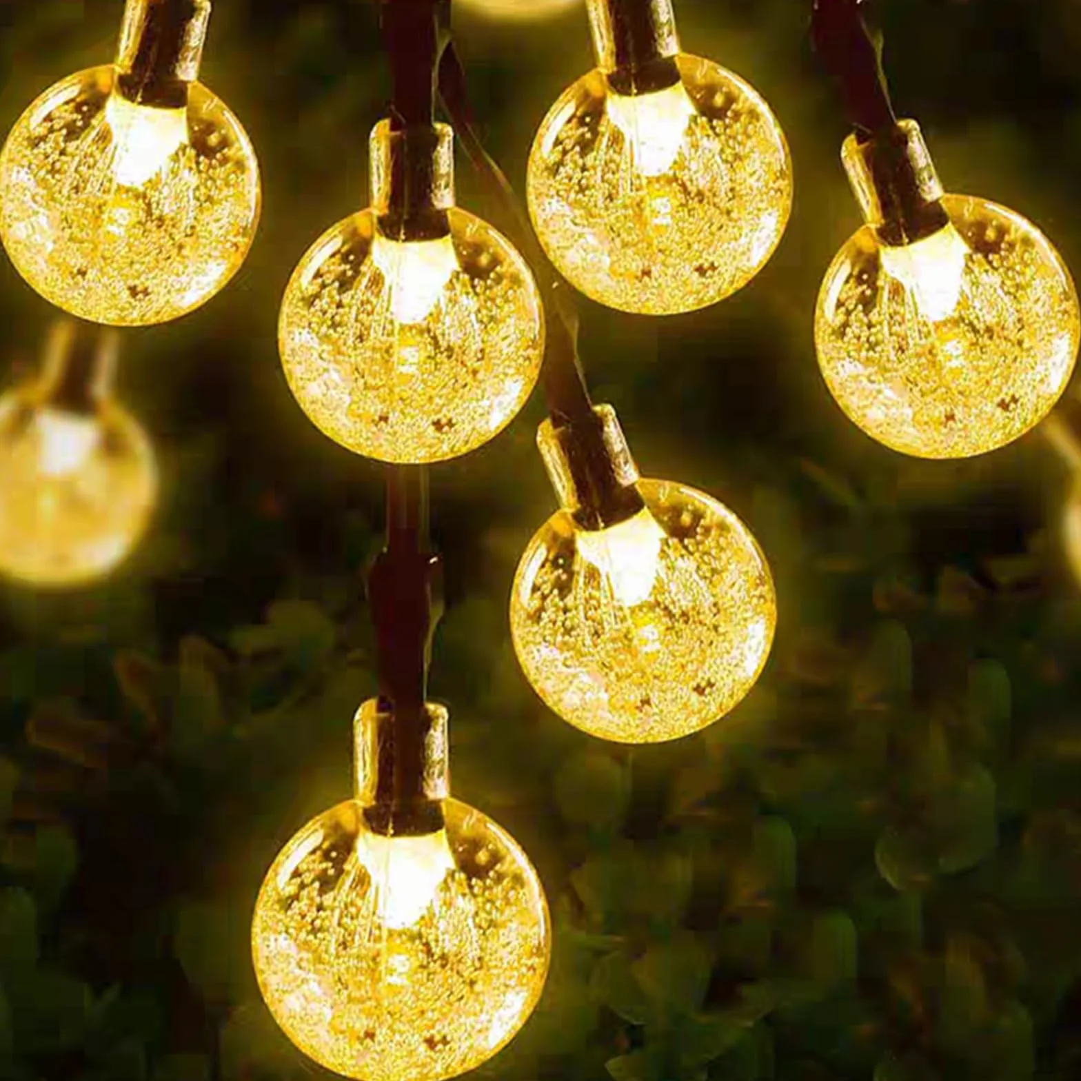 LQWELL Guirnaldas de Luces Solares 30LED 8M IP44 8 Modos Blanco Cálido para Jardín Exterior