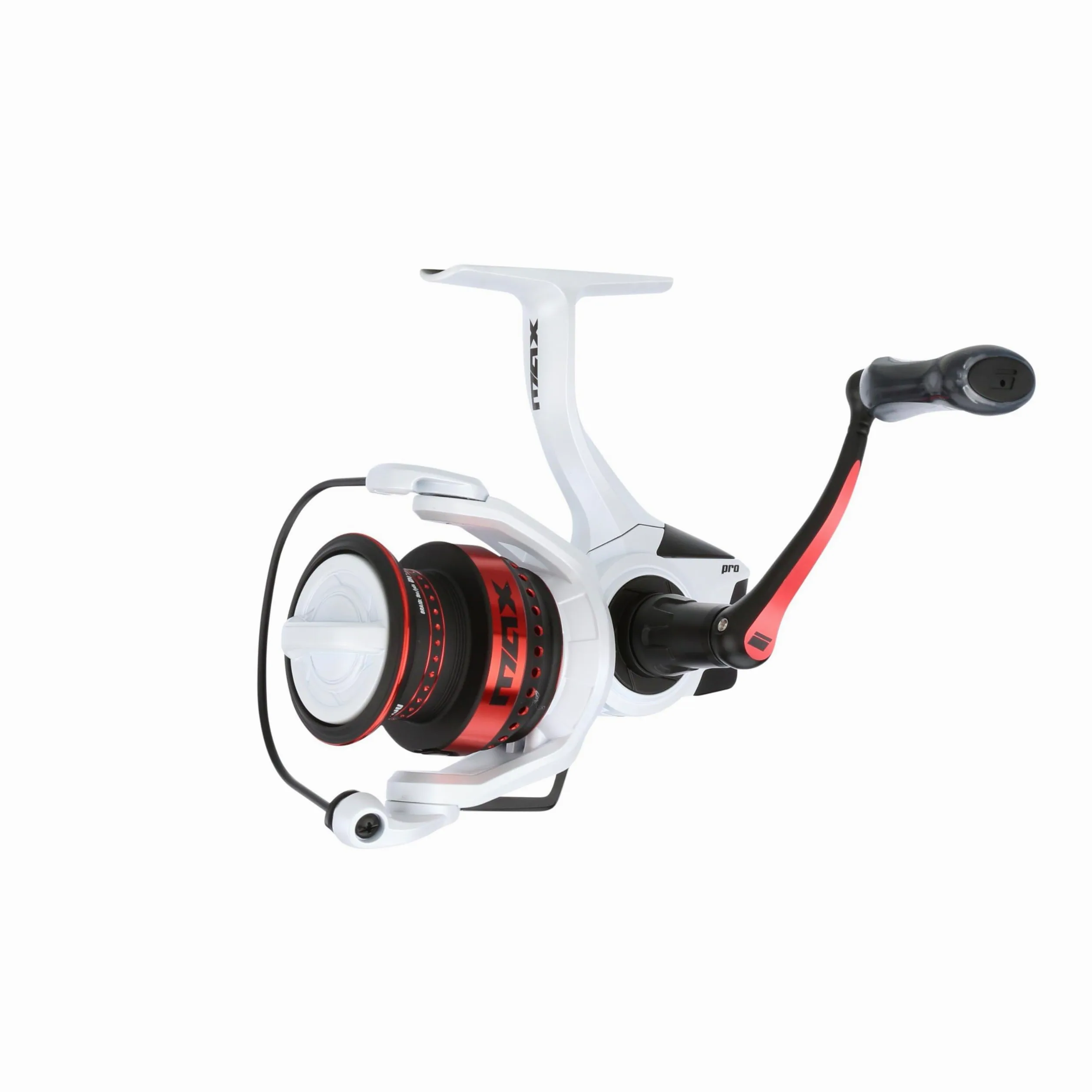 Abu Garcia MAX Pro Carrete Giratorio | Ligero y Duradero | Carrete de Pesca de Agua Dulce para Pescadores | Arrastre Suave, antirretroceso instantáneo | Lubina, Trucha, Leucoma | 4000H Blanco y Rojo