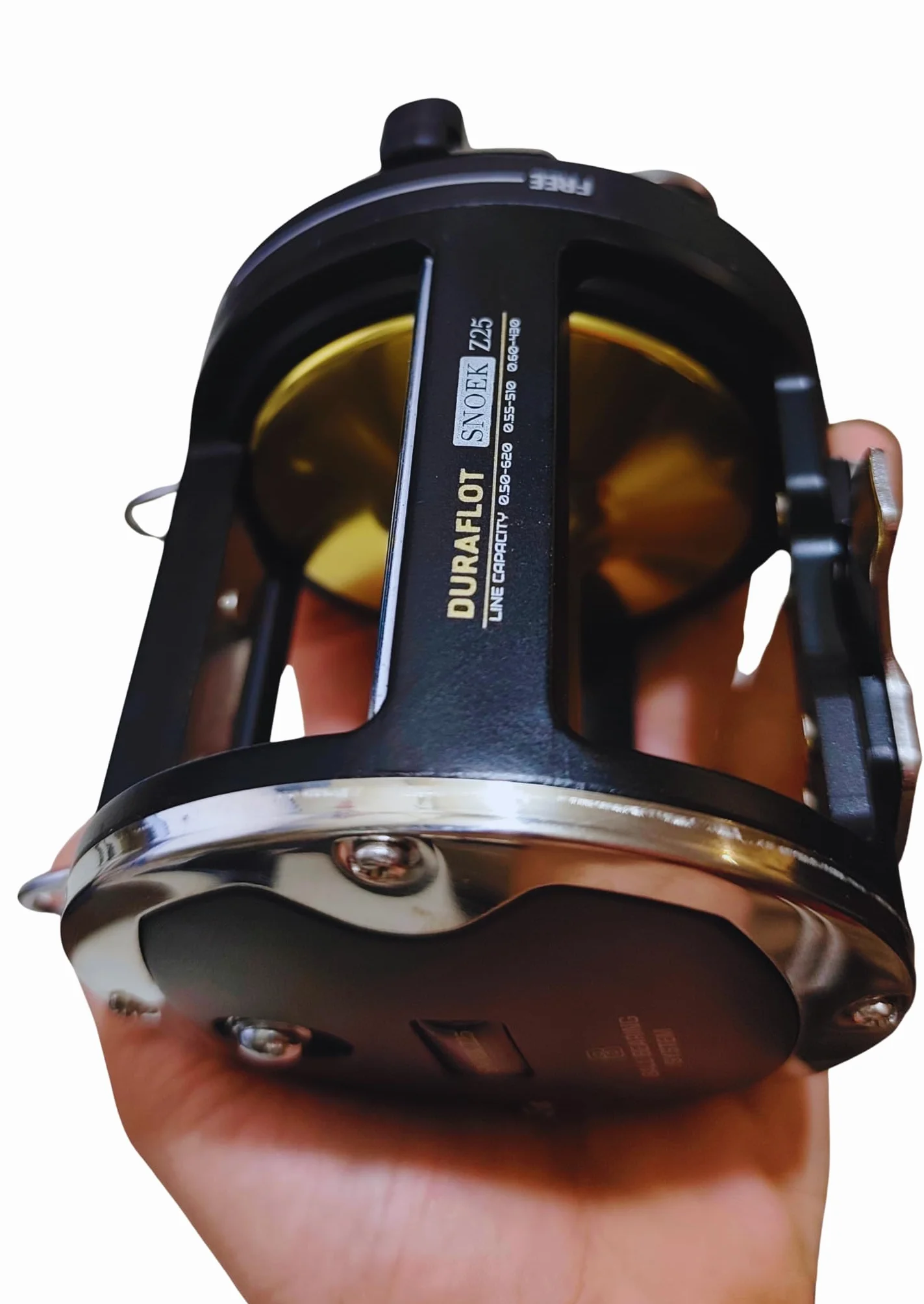 Carrete Curricán 25KG Súper Potente – SNOEK Z25 DURAFLOT – Especial para Atún, Marlines y Pesca en Alta Mar – Gran Capacidad de Línea – Anticorrosión Agua Salada