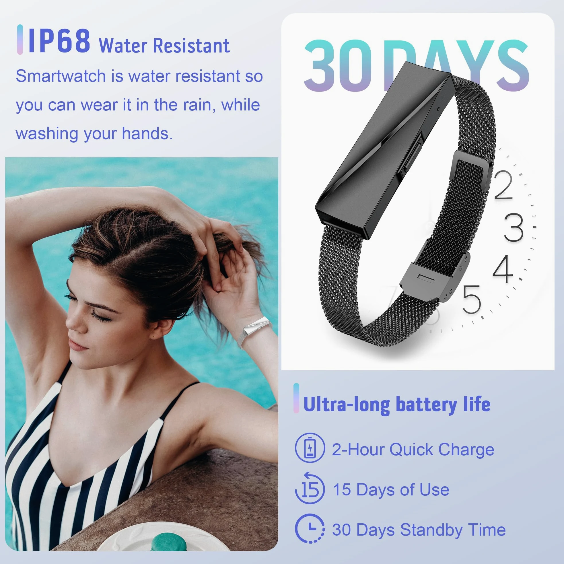 Reloj Deportivo con 170 Deportes, Podómetro Reloj Inteligente Mujer | gps pulsera actividad, notificaciones bluetooth, monitor de sueño, frecuencia cardíaca, spo2, impermeable para android/ios