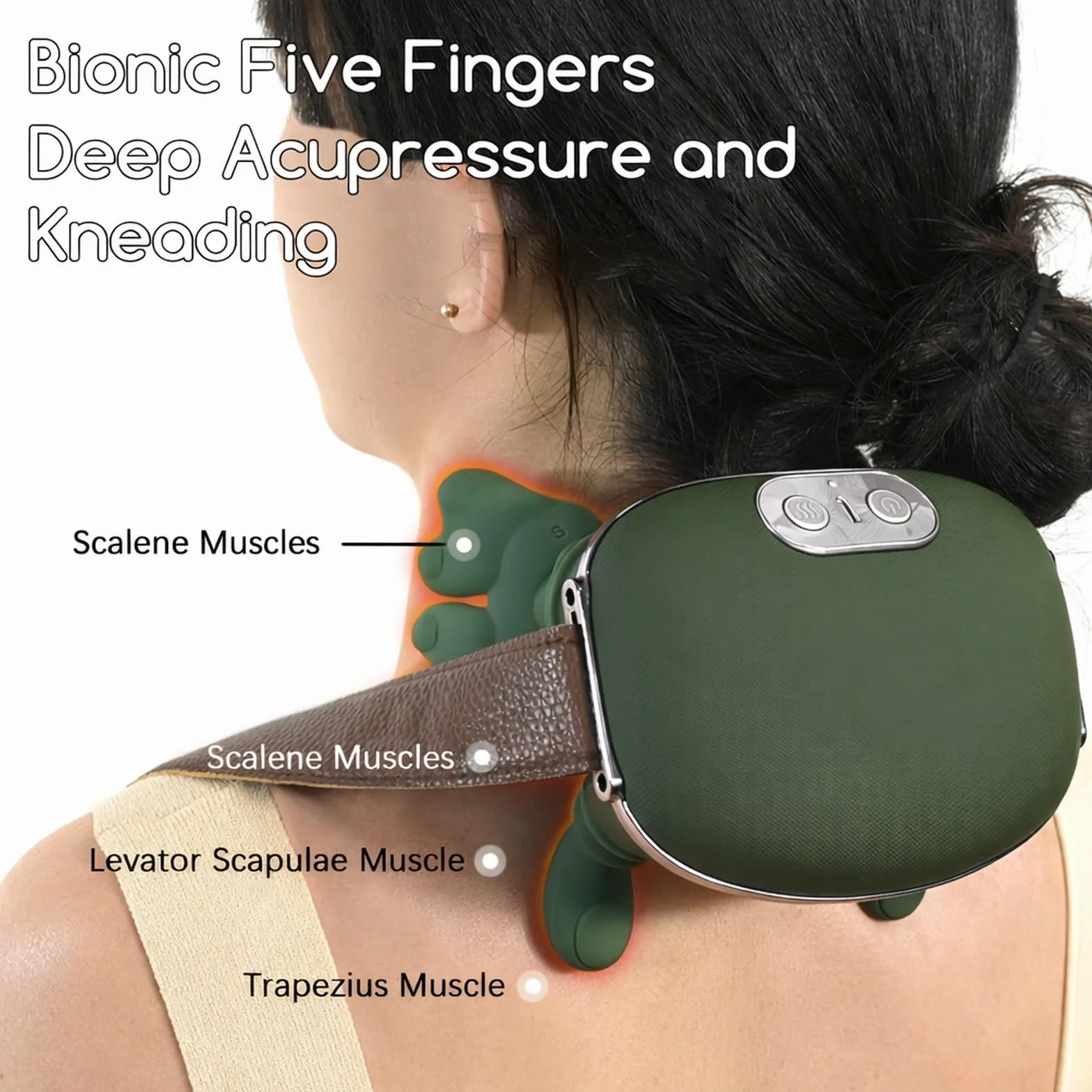 Masajeador Shiatsu de cuello y hombros, masajeador profesional de espalda 4D con calor