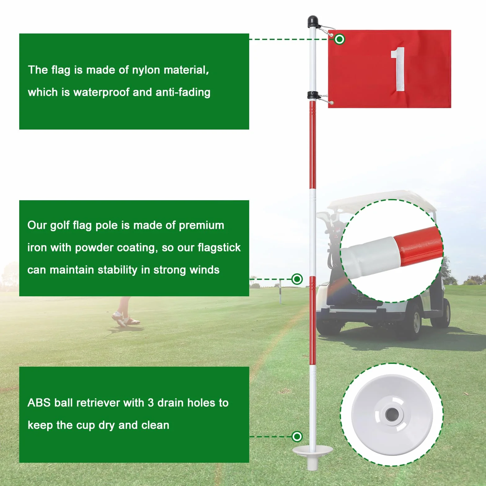 Bastones de bandera de golf