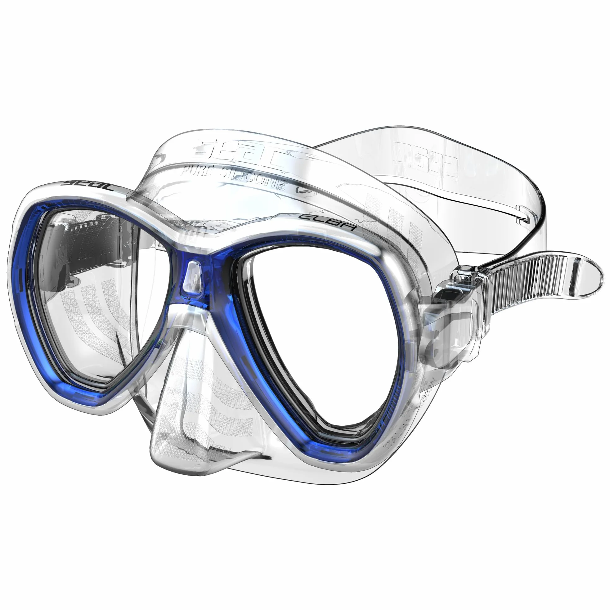 SEAC Set Elba - et de Snorkel con máscara subacuática y Tubo con válvula para la Purga de Agua para Adultos Unisex Adulto