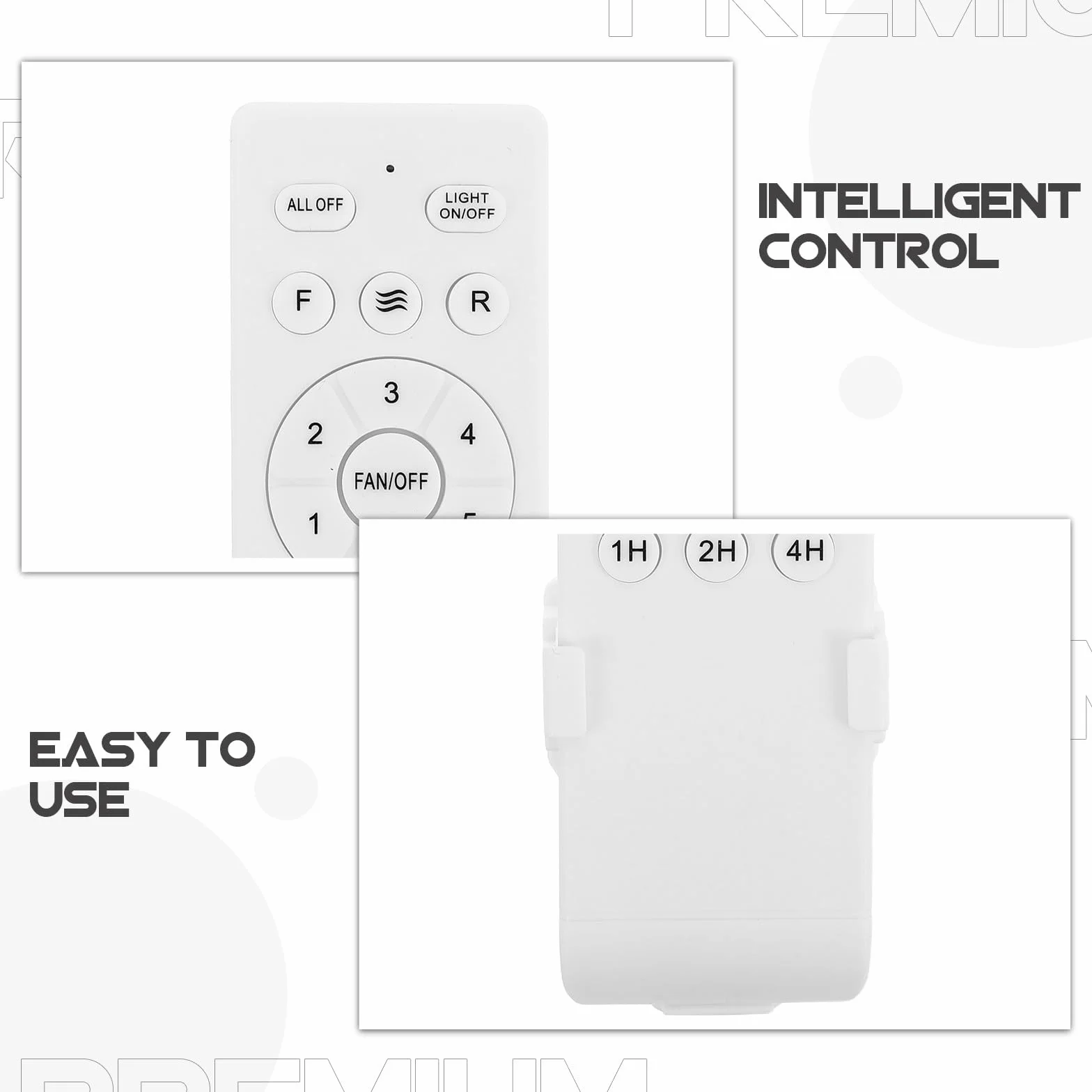 COLLBATH 2 mandos a distancia para ventilador de techo, control de 6 velocidades, regulador de intensidad de luz, temporizador 1-4 horas