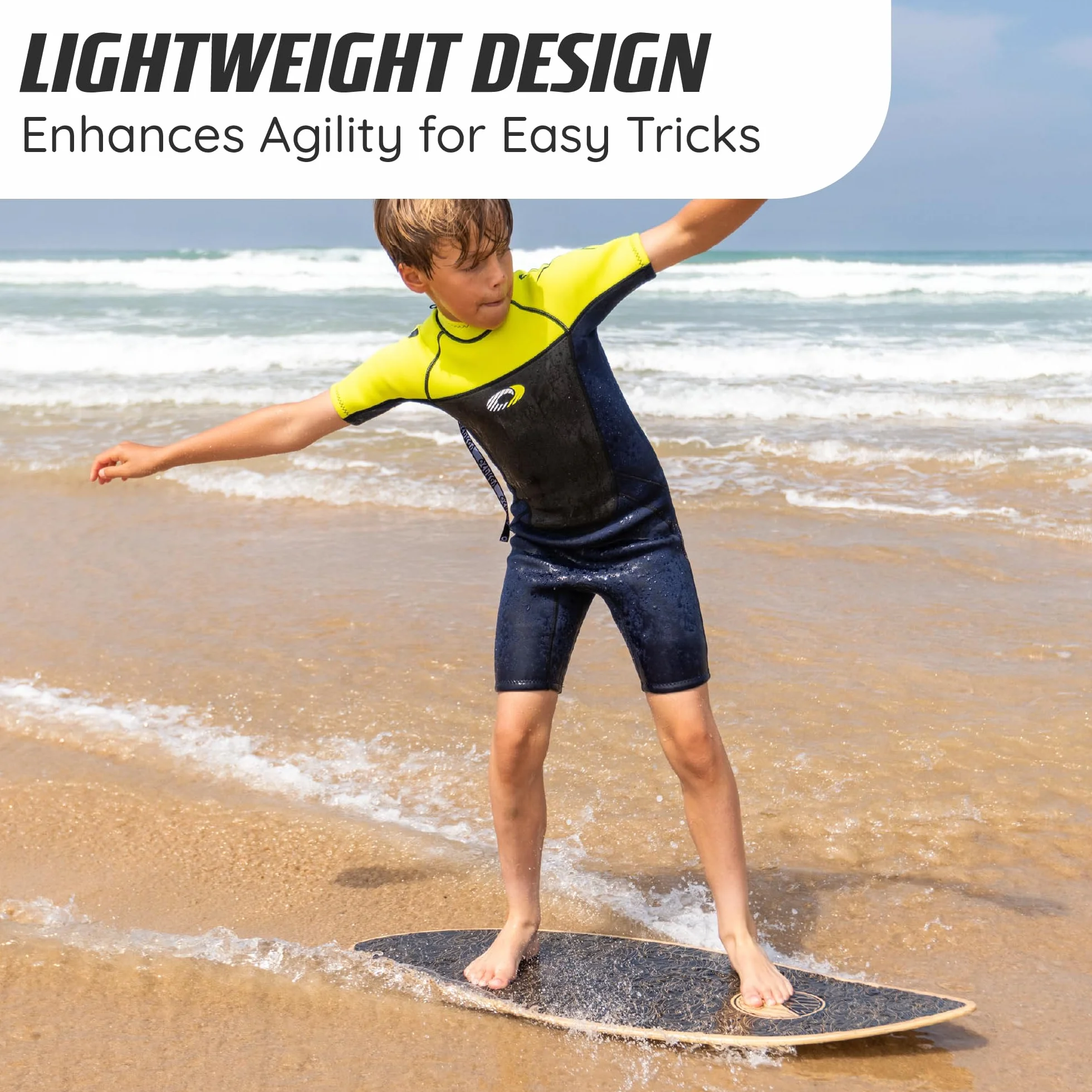 Osprey Skimboard de Surf para Niños y Adultos, Tabla de Skim para Principiantes de 41 Pulgadas, Construcción de Madera de 7 Capas