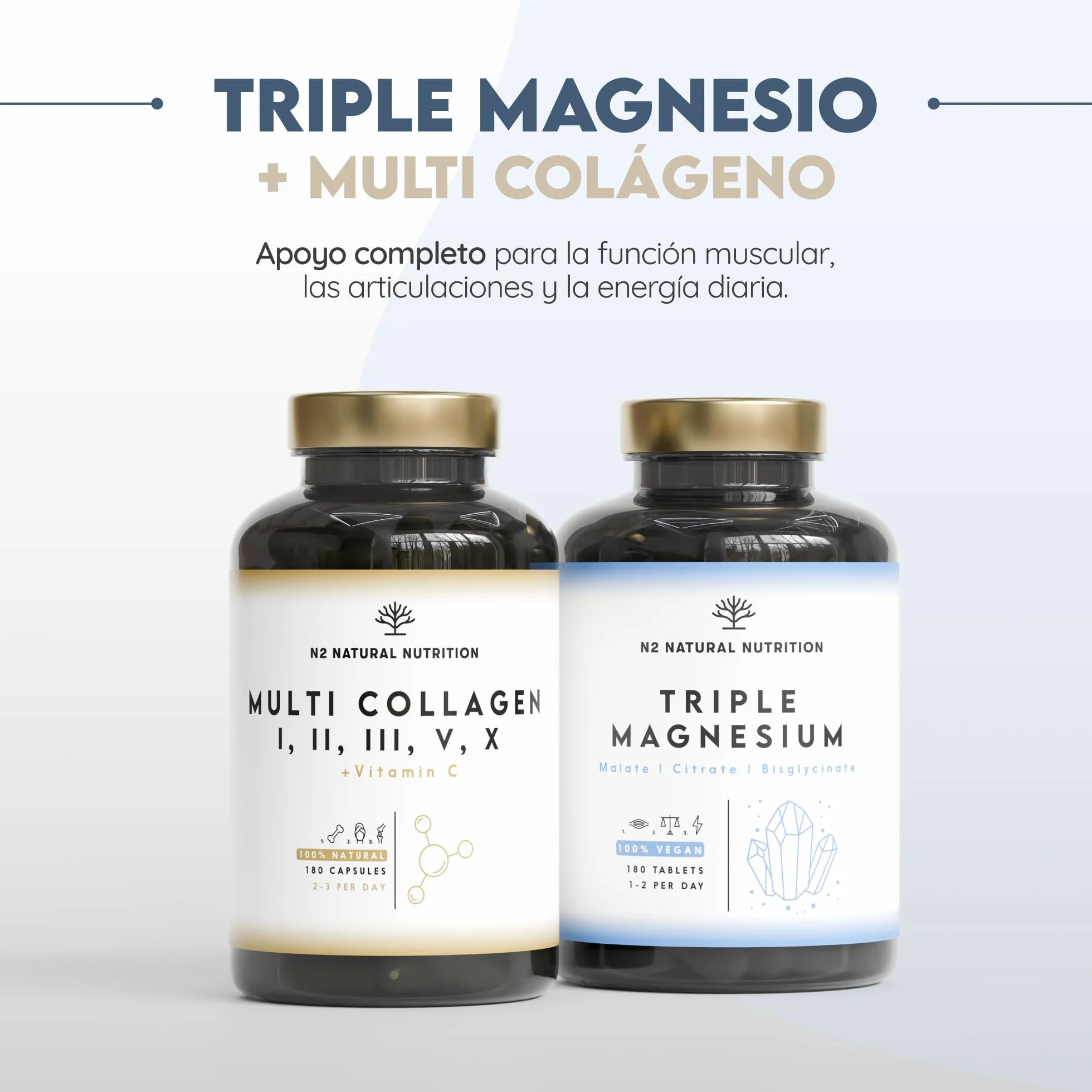 Citrato de Magnesio 1440mg + Magnesio Bisglicinato 600mg + Malato 600mg 440mg Elemental Alta Biodisponibilidad 3 meses