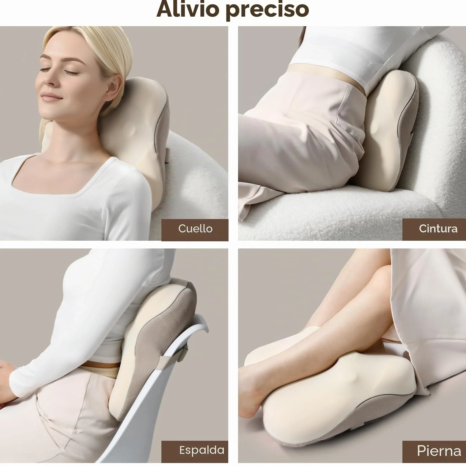 Arboleaf Cojín de Masajeador Shiatsu con Bluetooth y Control por APP, Masajeador de Cuello, Espalda y Lumbar con Calor