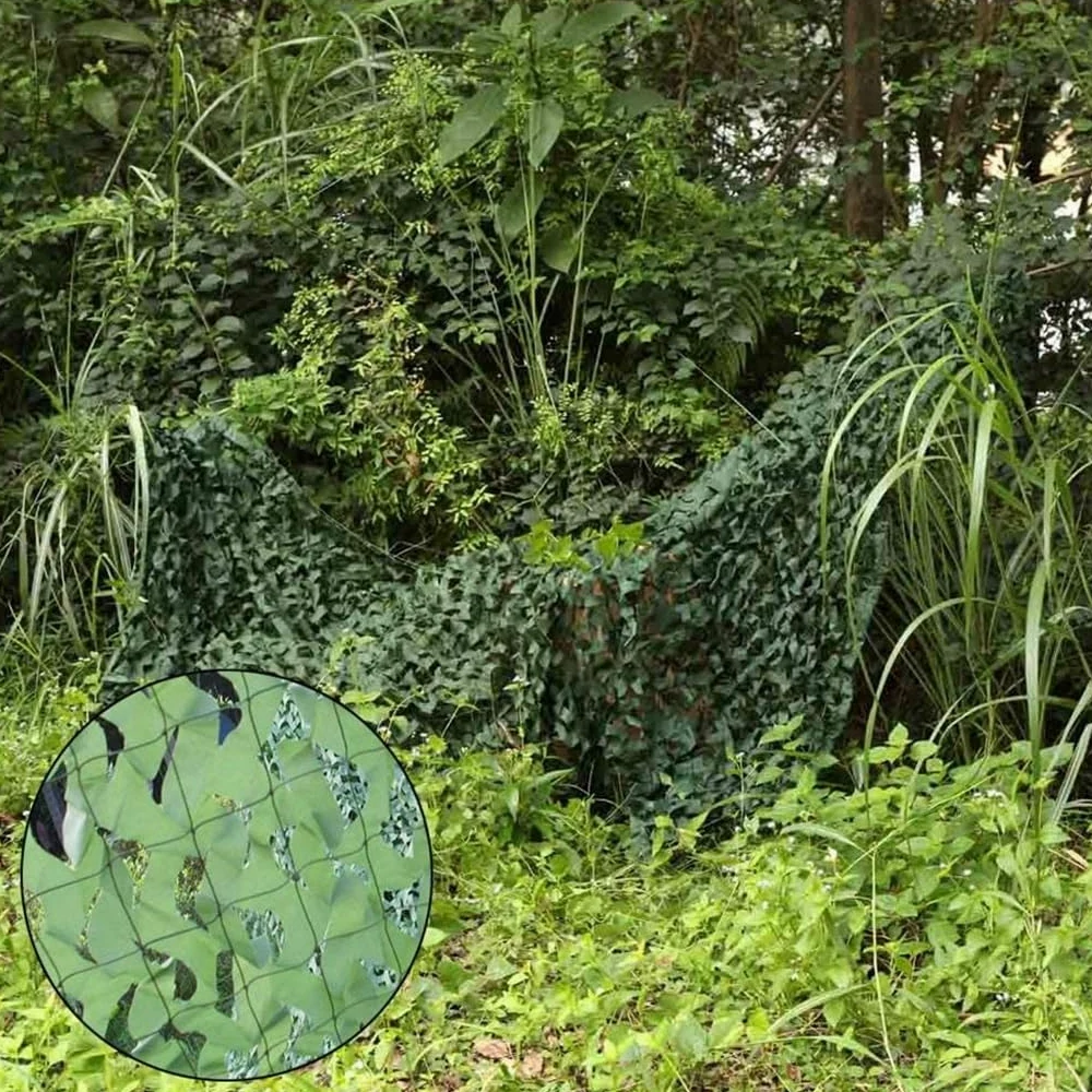Red de Camuflaje Ligera Malla de Camuflaje Red de Protección Solar del Ejército Militar para Jardín Interior Observar Aves(8.512m)
