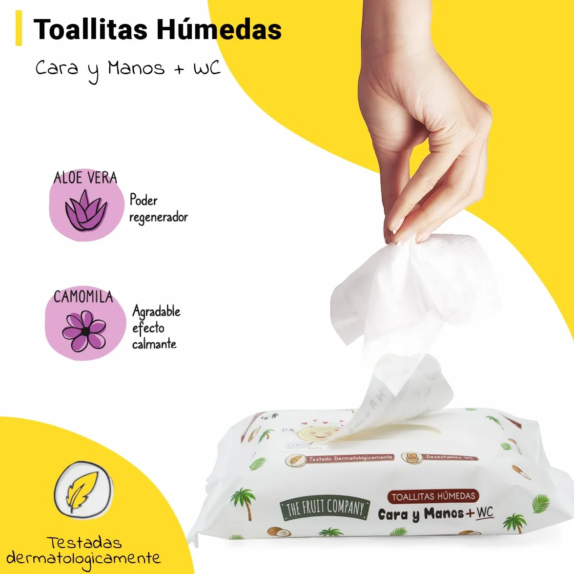 Toallitas Húmedas COCO Manos y Cara WC Formato Bolsillo Pack 3 - The Fruit Company