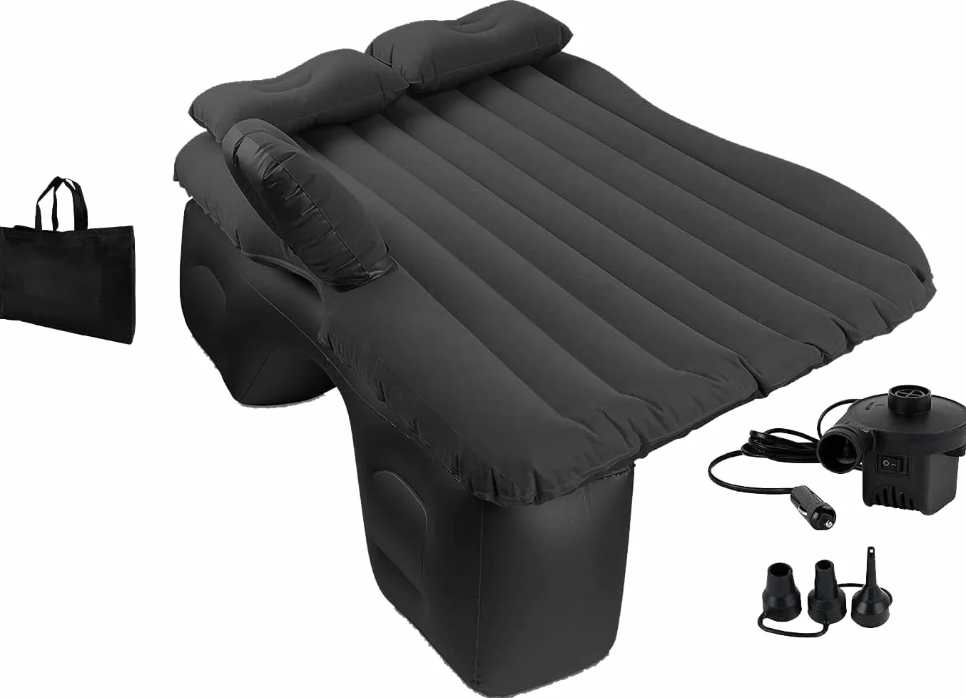 Colchón Coche Hinchable EDIESI, Colchoneta Inflable Individual para Asiento Trasero con Bomba Eléctrica 12V