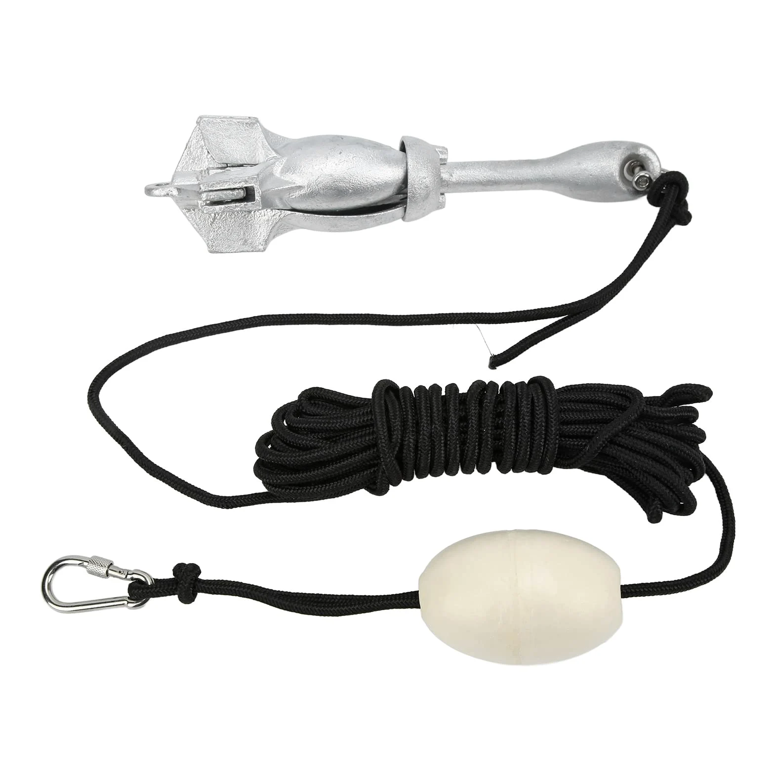 Juego De Ancla Plegable, Kit De Ancla Plegable Portátil De 4 Dientes De 3,5 Libras con Cuerda De 25 Pies, Ideal para Veleros Marinos, Kayak, Canoa Y Embarcaciones