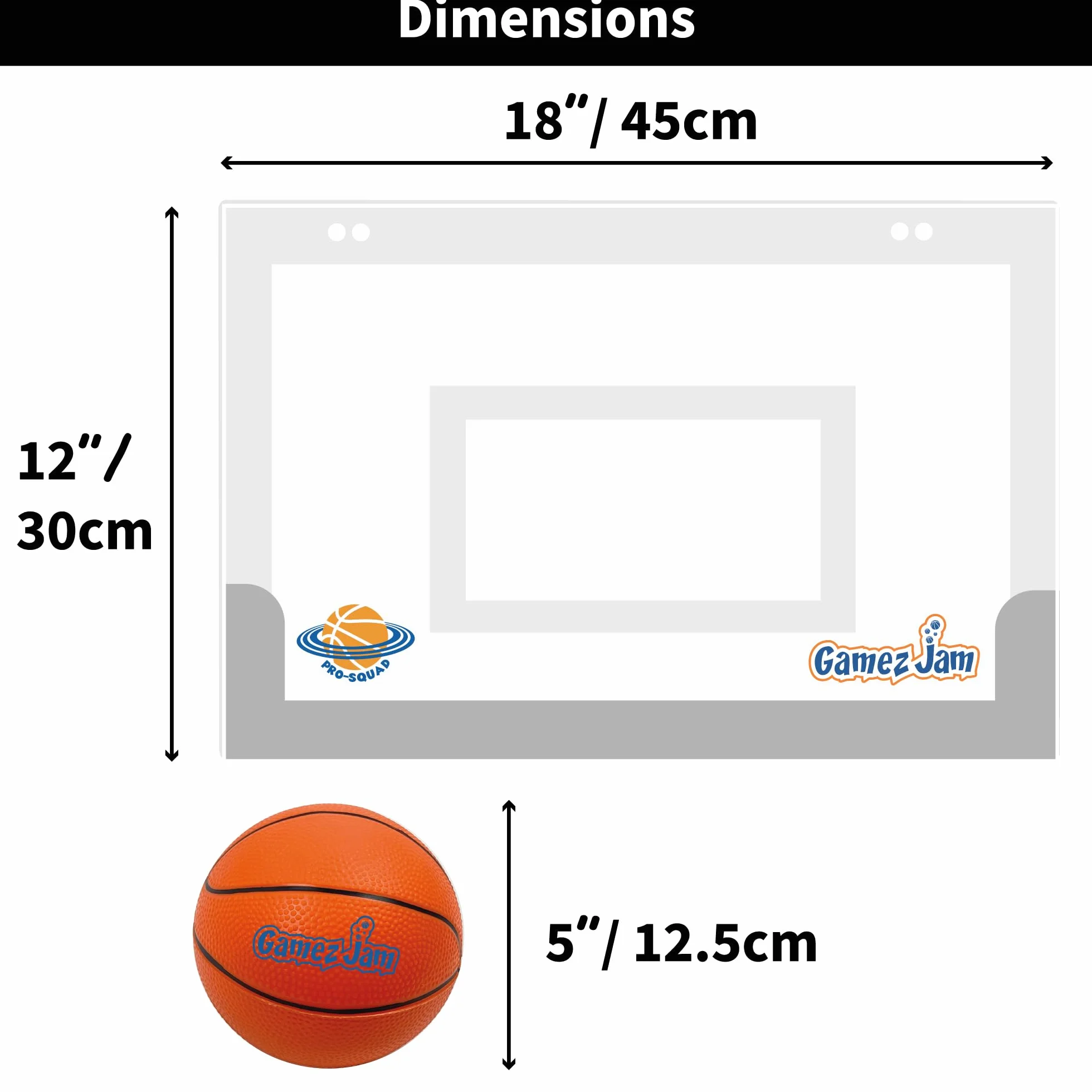 Mini Aro de Básquetbol para Puerta - Tablero Endurecido, Red y Pelotas para Mates - Canasta de Baloncesto de Interior