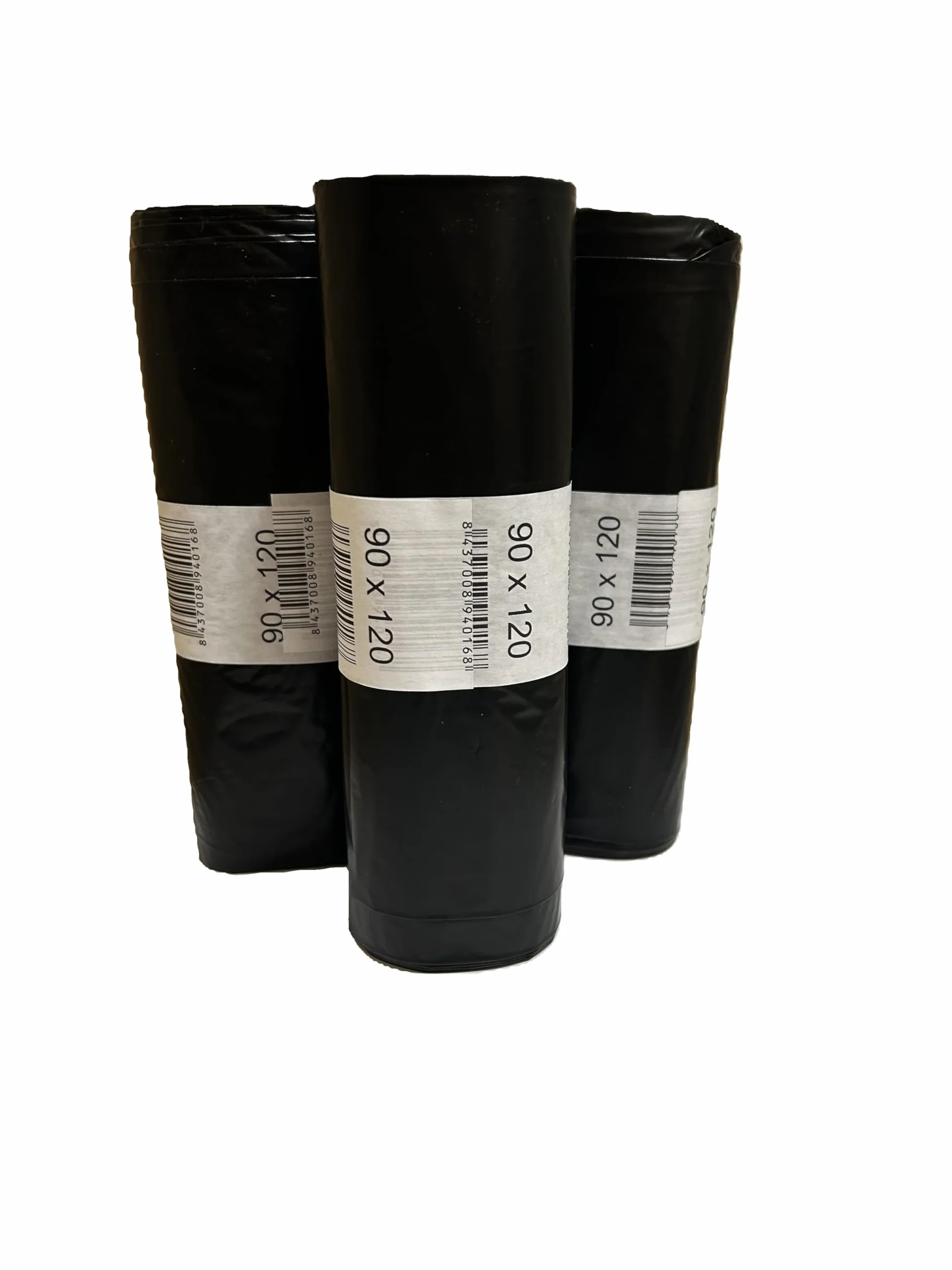Bolsas de basura grandes 150L 90x120 cm Negras resistentes anti-goteo Pack 3 rollos 30 bolsas