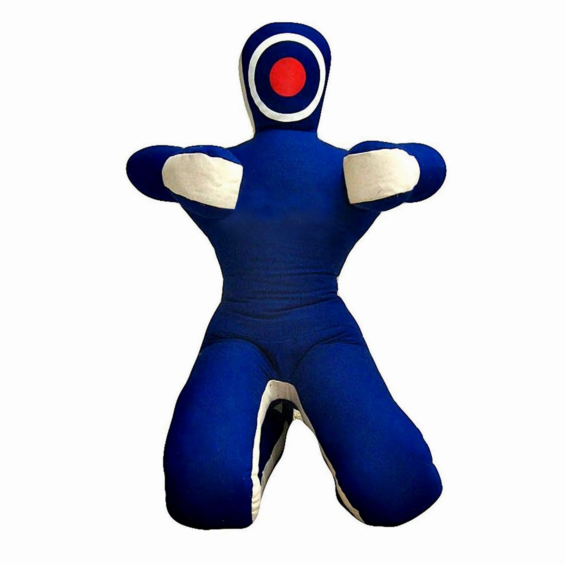 Grappling Dummy ROX Fit MMA - Saco de boxeo realista para artes marciales mixtas, posición sentada, manos delanteras, azul y blanco