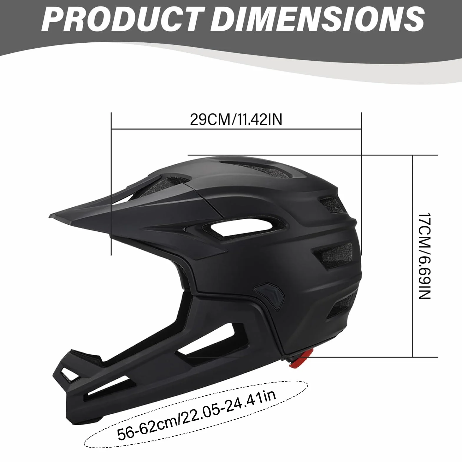Casco De Bicicleta De Montaña: Casco De Cara Completa A Prueba De Choque Ajustable con Visera Y Soporte De Barbilla Desmontable para Adultos, Equipo De Protección Profesional Unisex para Andar En