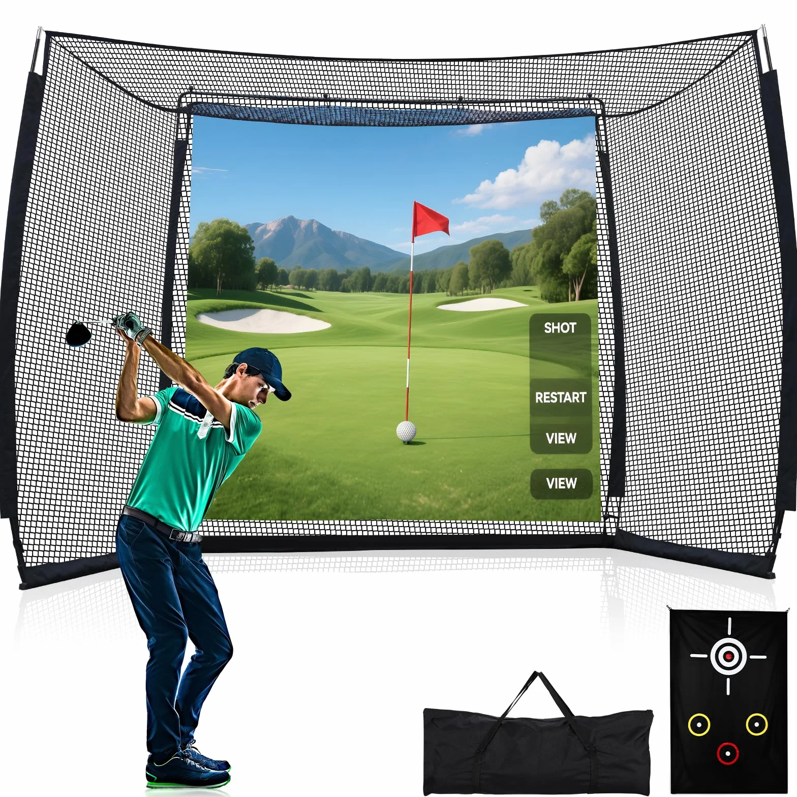 Red portátil de práctica para Golf，Red de Práctica para Golf, Juego de Red de Golf por al Aire Libre de Golf Interior