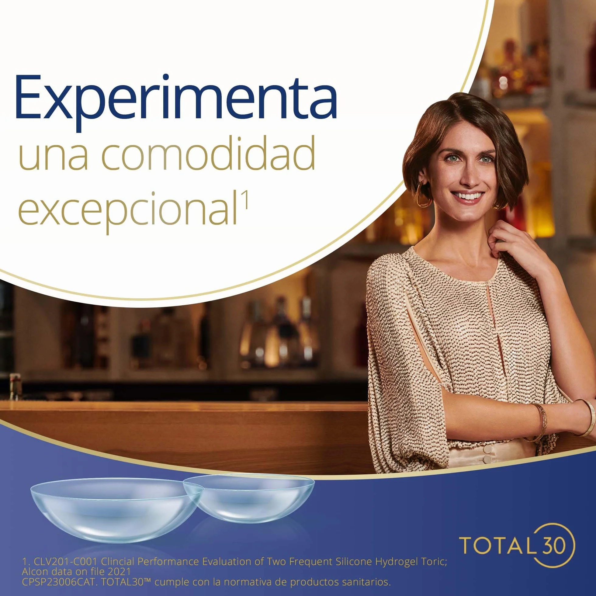 TOTAL30 lentes de contacto mensuales -3 lentes R 8.4 mm D 14.2 mm -05.75 dioptrías