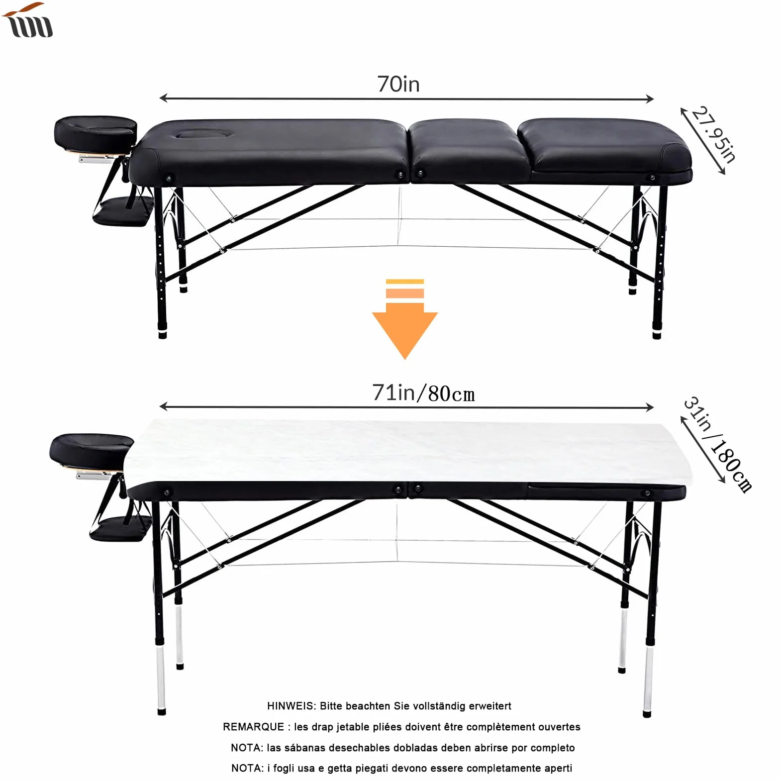Sábanas Desechables no Tejidas 80x180cm Blanco para Masaje SPA Tatuaje