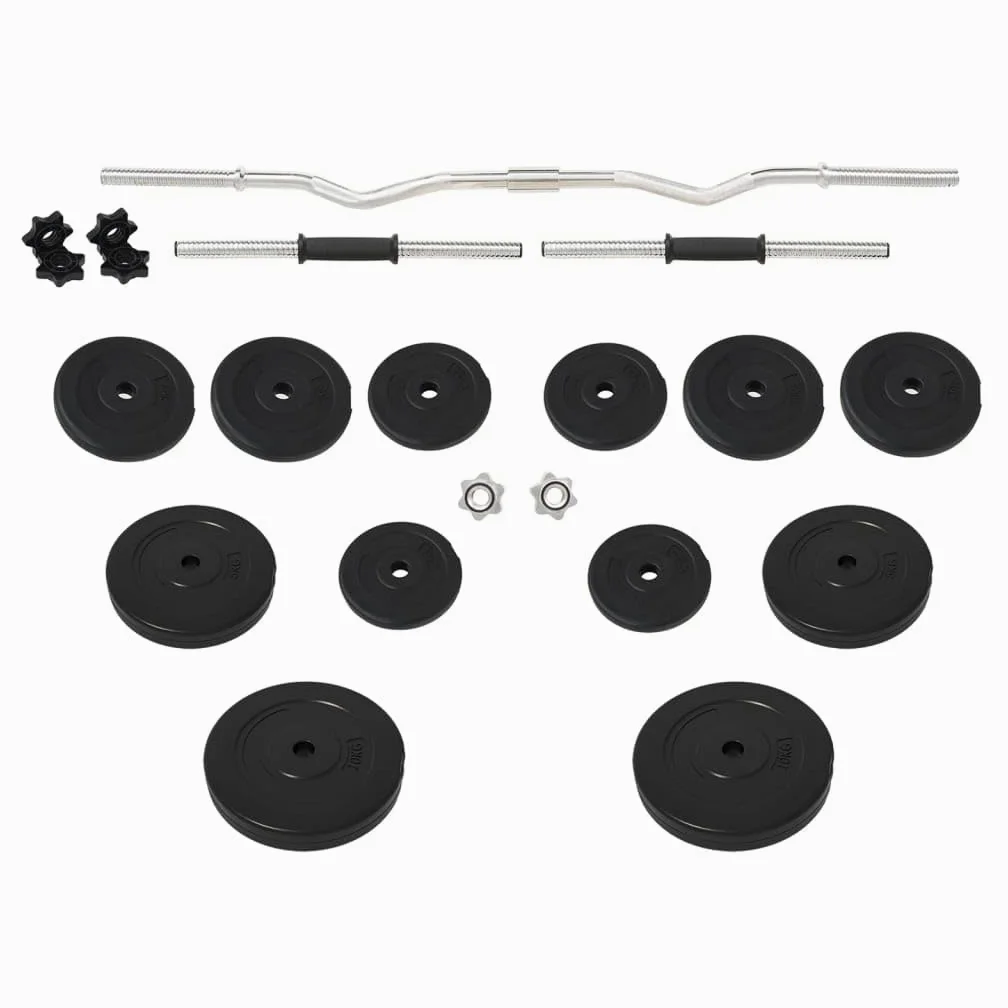 vidaXL Juego de barras y mancuernas con discos 60 kg