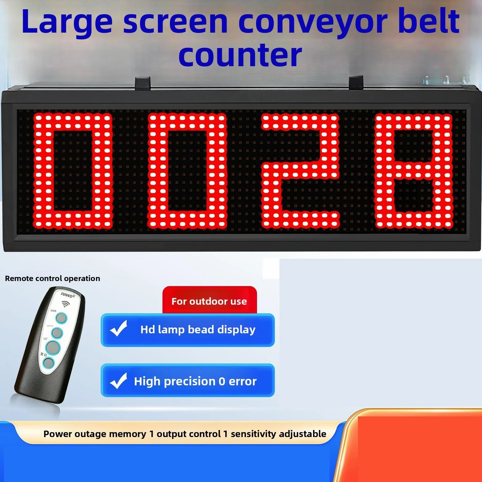 Contador digital LED con sensor de visualización automática, memoria de corte de energía para producción y conteo de piezas