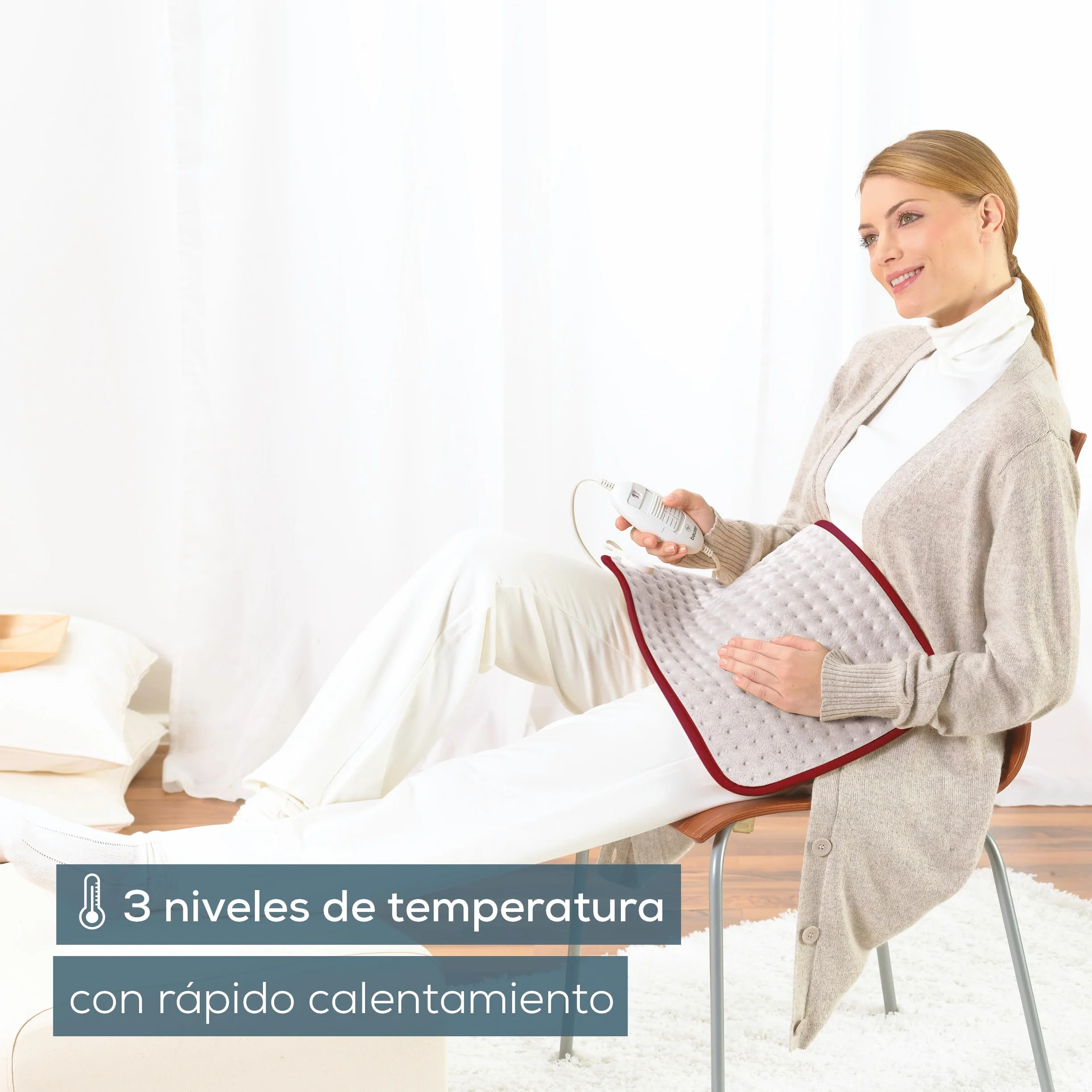 Beurer HK Comfort Almohadilla eléctrica esterilla térmica 44 x 33 cm 3 niveles apagado automático 90 min