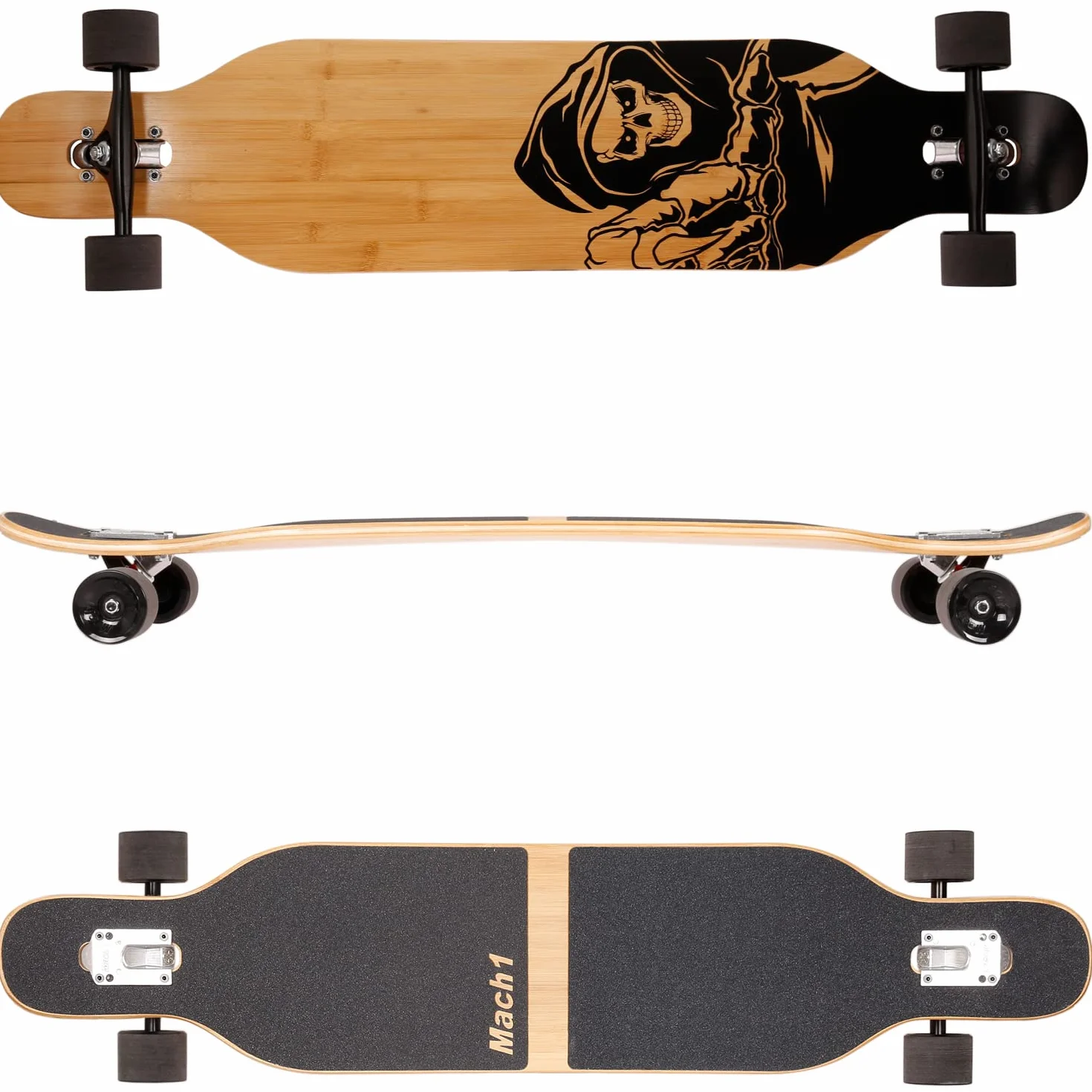 FunTomia Camber Longboard con rodamientos de cerámica Mach1 Flex1 Drop Through Cruiser Freeride Full Board T-Tool