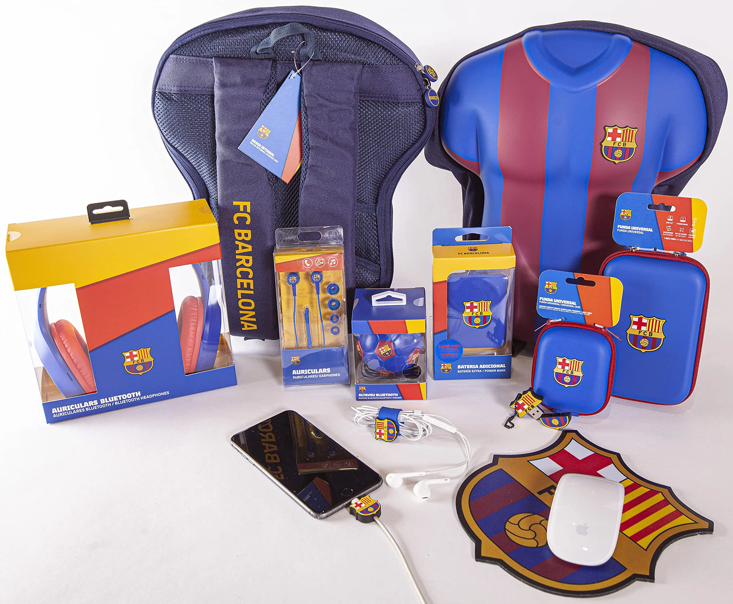 Fútbol Club Barcelona Auriculares Tipo Botón Cable 120 cm Reducción de Ruido Clavija Mini Jack 3.5 mm Volumen Oficial