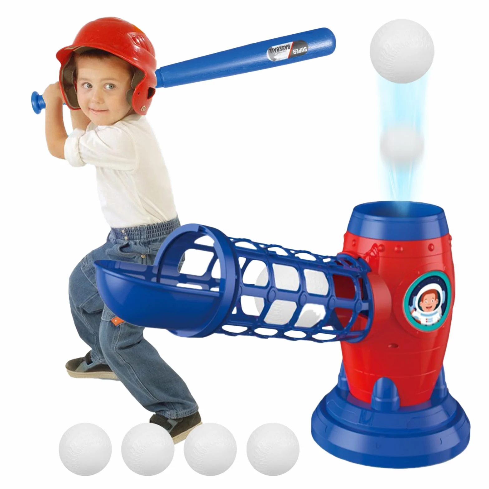 Máquinas de lanzamiento para el béisbol juvenil - Toy Baseball Set con pelotas | Juego de deportes al aire libre para niños y niñas, entrenador automático de máquina de bolas para niños de 3 a 8 años,